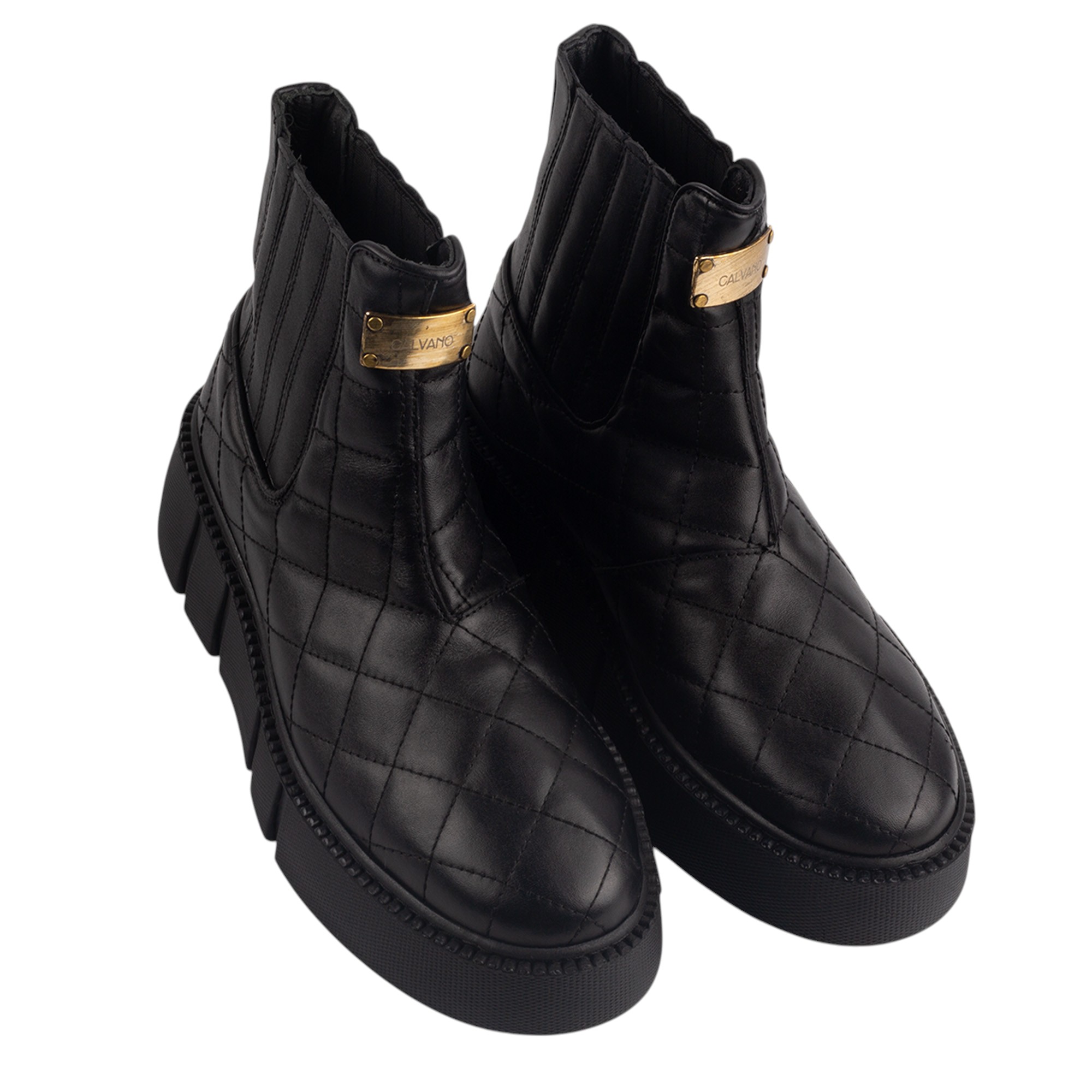 Luxury Black Quilted Leather Ankle Boots for Men Bold Designer Statement Footwear with Chunky Sole.(E17564) - Image 2