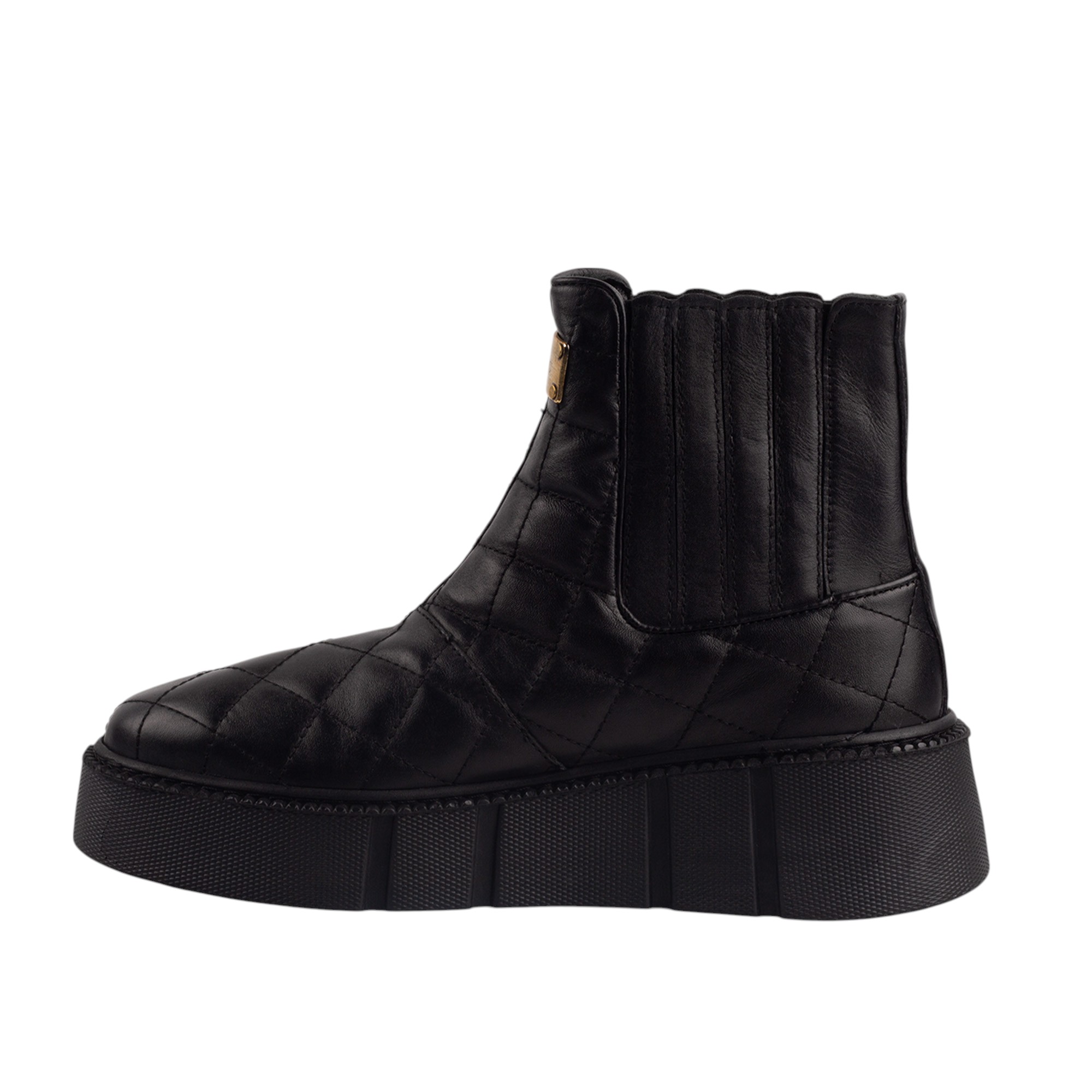Luxury Black Quilted Leather Ankle Boots for Men Bold Designer Statement Footwear with Chunky Sole.(E17564) - Image 5