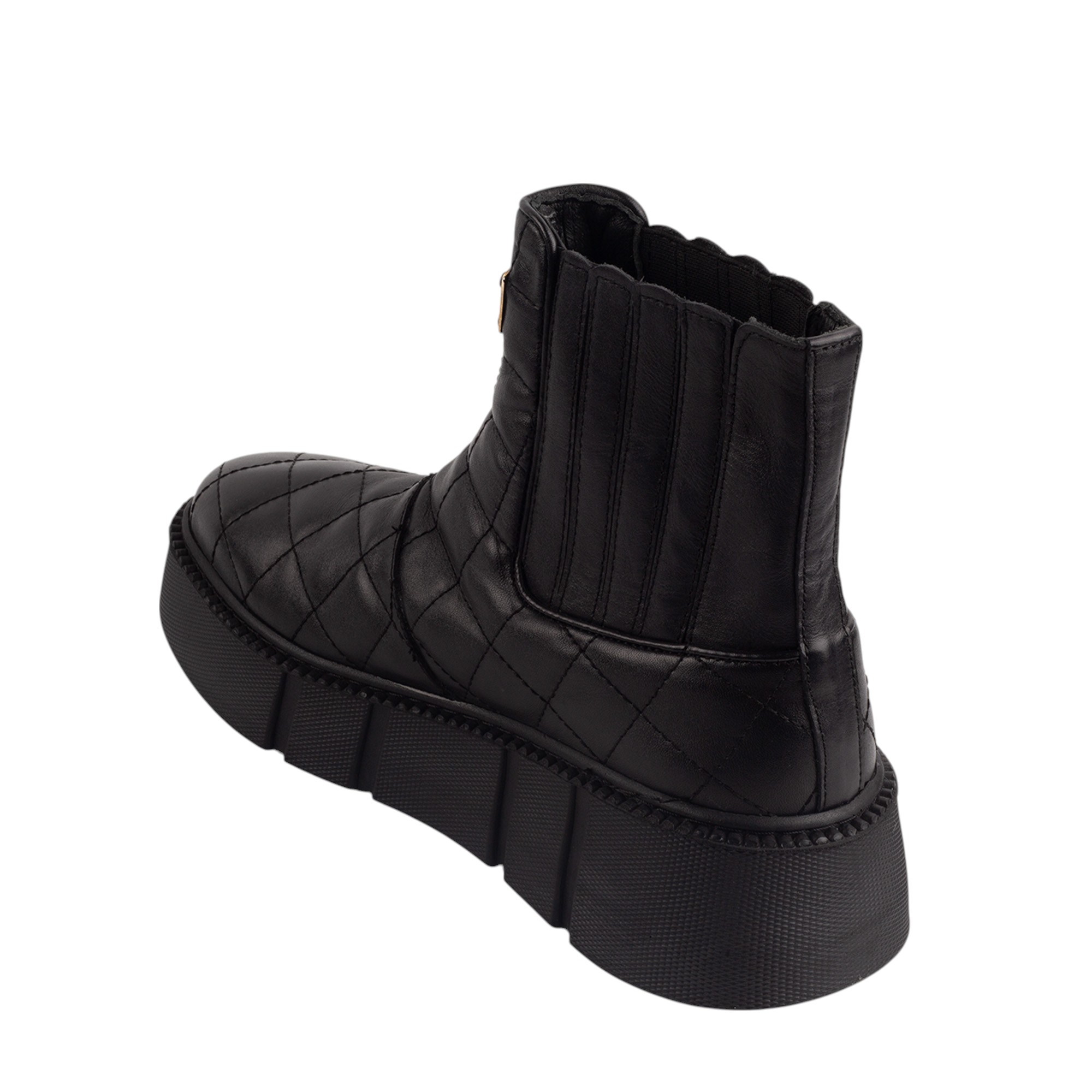 Luxury Black Quilted Leather Ankle Boots for Men Bold Designer Statement Footwear with Chunky Sole.(E17564) - Image 4