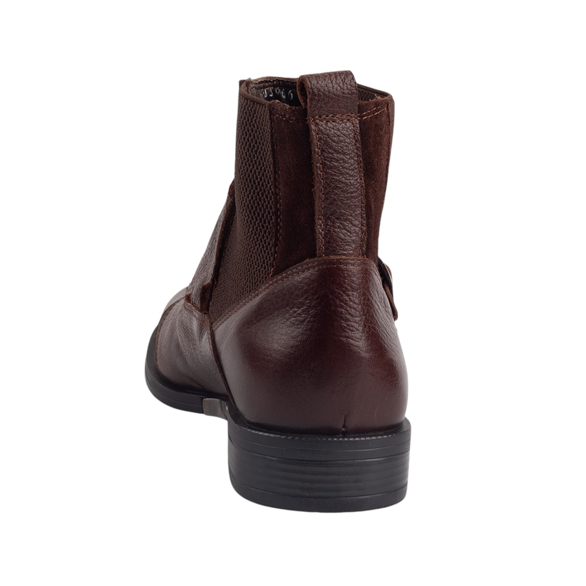 Elegant Dark Brown Double Monk Strap Boots for Men Genuine Leather Ankle Dress Boots with Suede and Elastic Panels.(12304) - Image 6