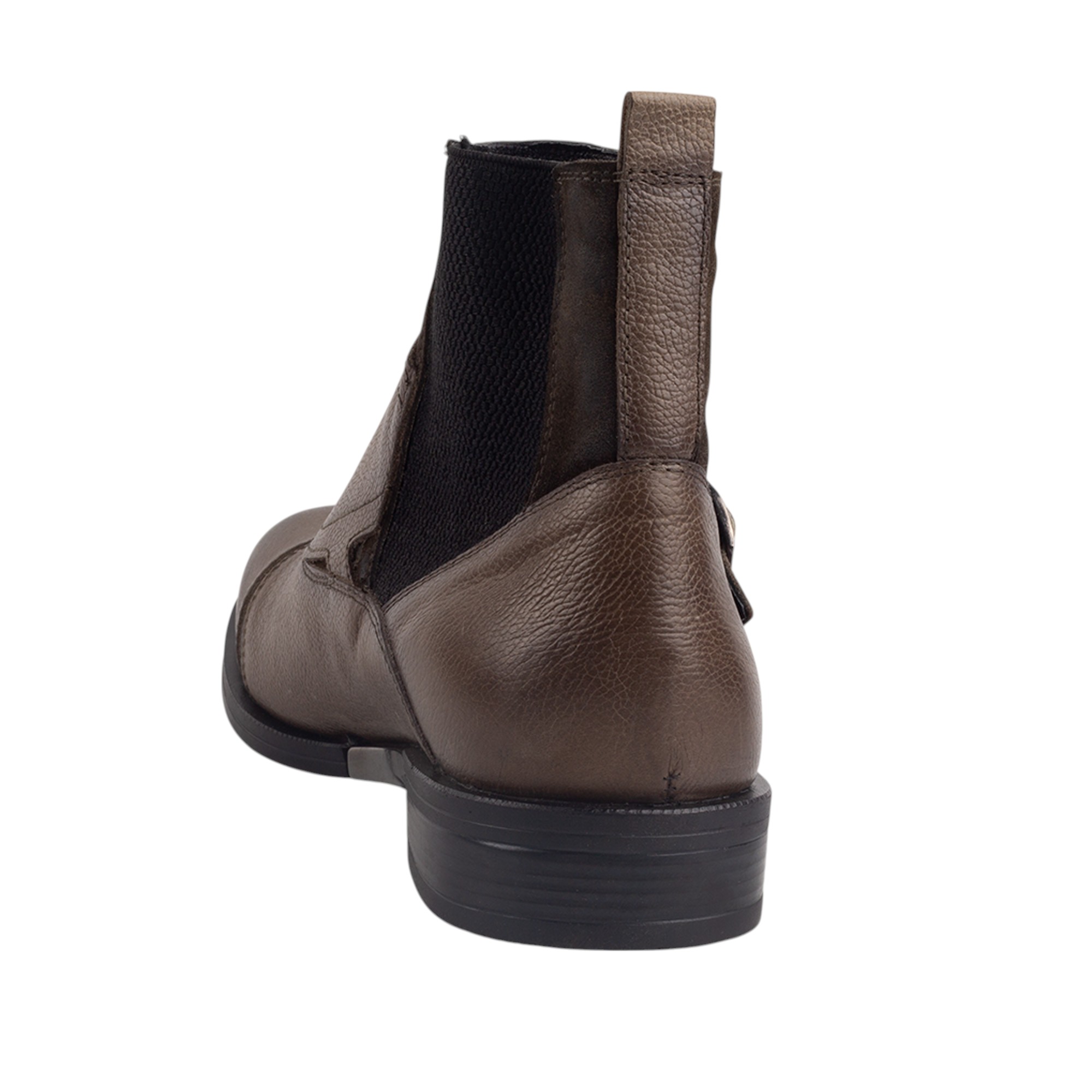 Sophisticated Olive Brown Double Monk Strap Ankle Boots for Men Premium Leather Dress Boots with Suede Accents.(12304) - Image 6