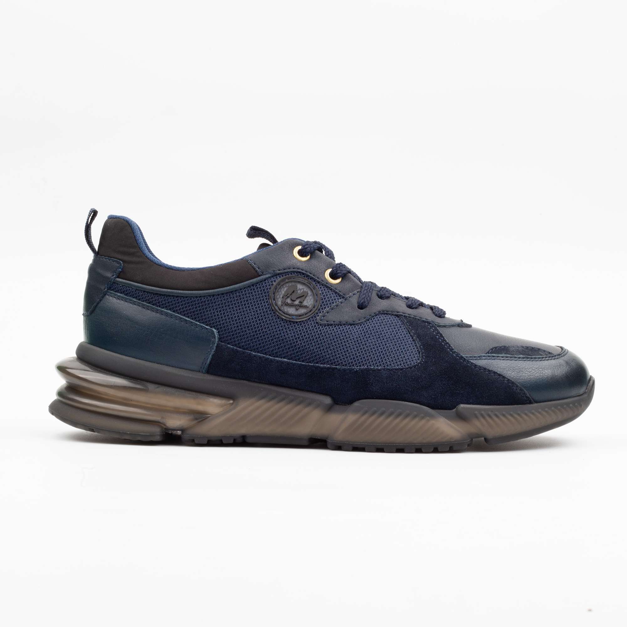 Navy blue leather shoes Sleek Design with Enhanced Comfort (M12419)
