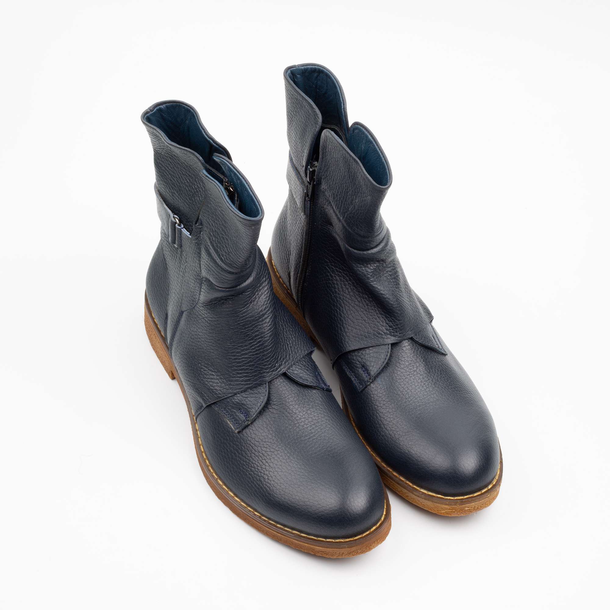 Men's Navy Leather Boots - Bold and Durable Navy Leather Boots for Everyday Wear (E42) - Image 2
