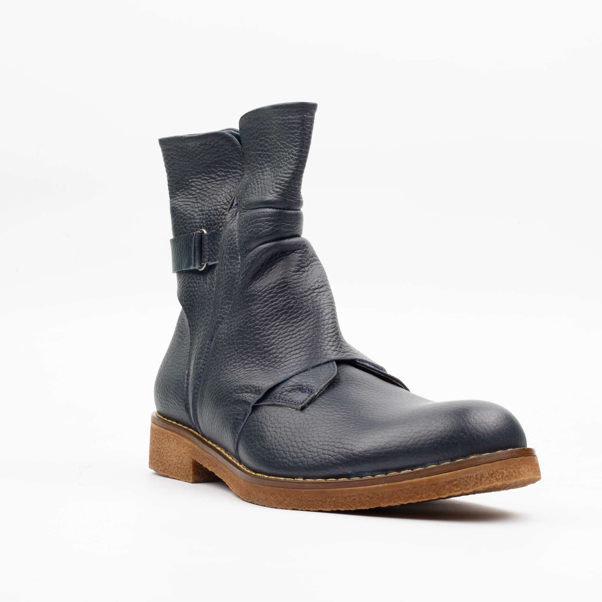 Men's Navy Leather Boots - Bold and Durable Navy Leather Boots for Everyday Wear (E42) - Image 4