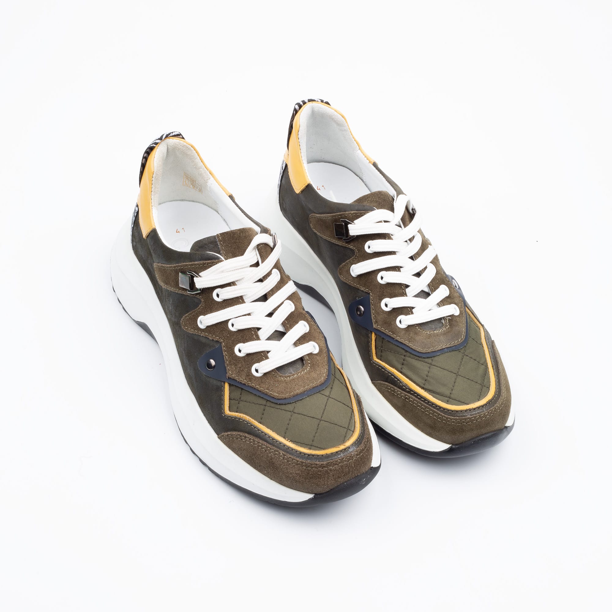 Trendy Olive Green Quilted Sneaker for Men - Stylish Design and Everyday Comfort (M13182) - Image 2