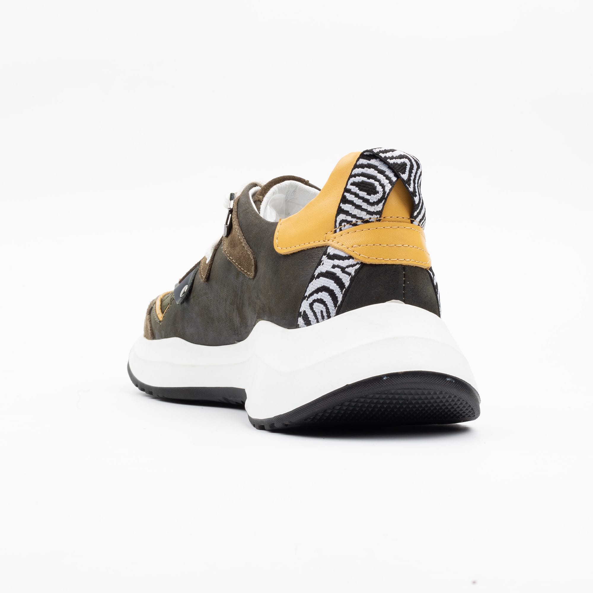 Trendy Olive Green Quilted Sneaker for Men - Stylish Design and Everyday Comfort (M13182) - Image 6