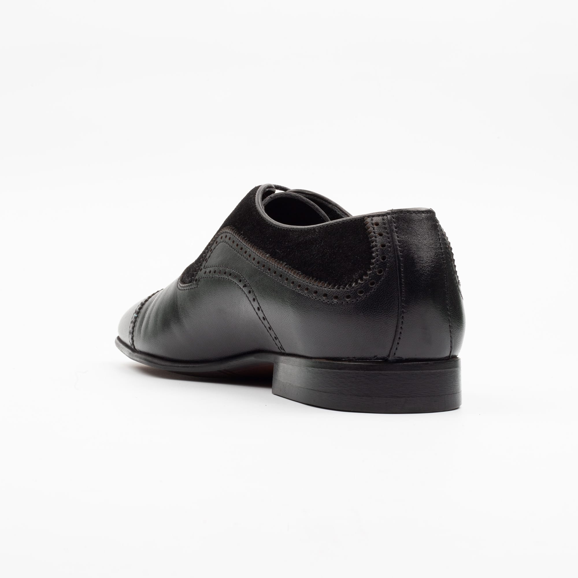 Classic Black Leather Cap Toe Oxfords for Men – Formal and Elegant Footwear (V19-22) - Image 6