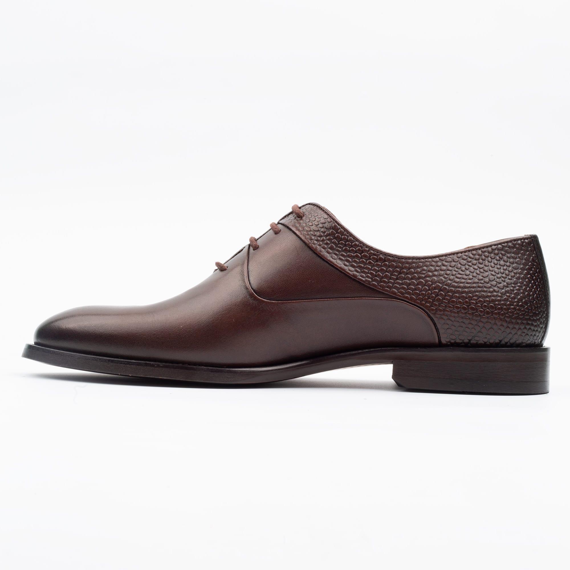 Presenting the Men's Brown Leather Oxford Shoes - Elegant Formal Footwear for Men(V3-16) - Image 5