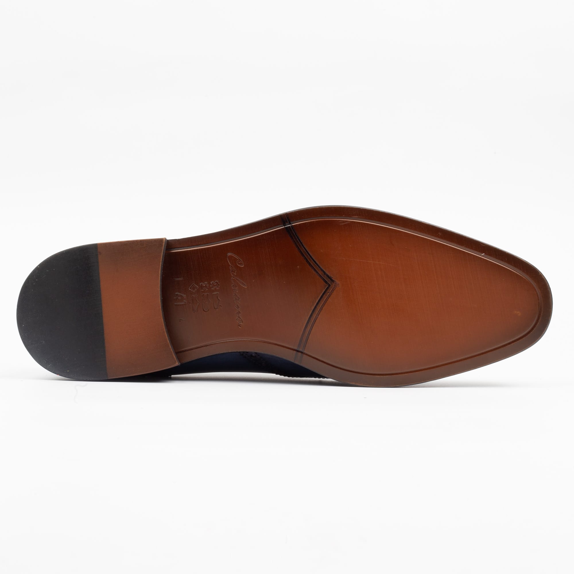 Men's Navy Blue Leather Brogue Shoes - Classic Formal Footwear with Modern Flair (V2-95) - Image 7