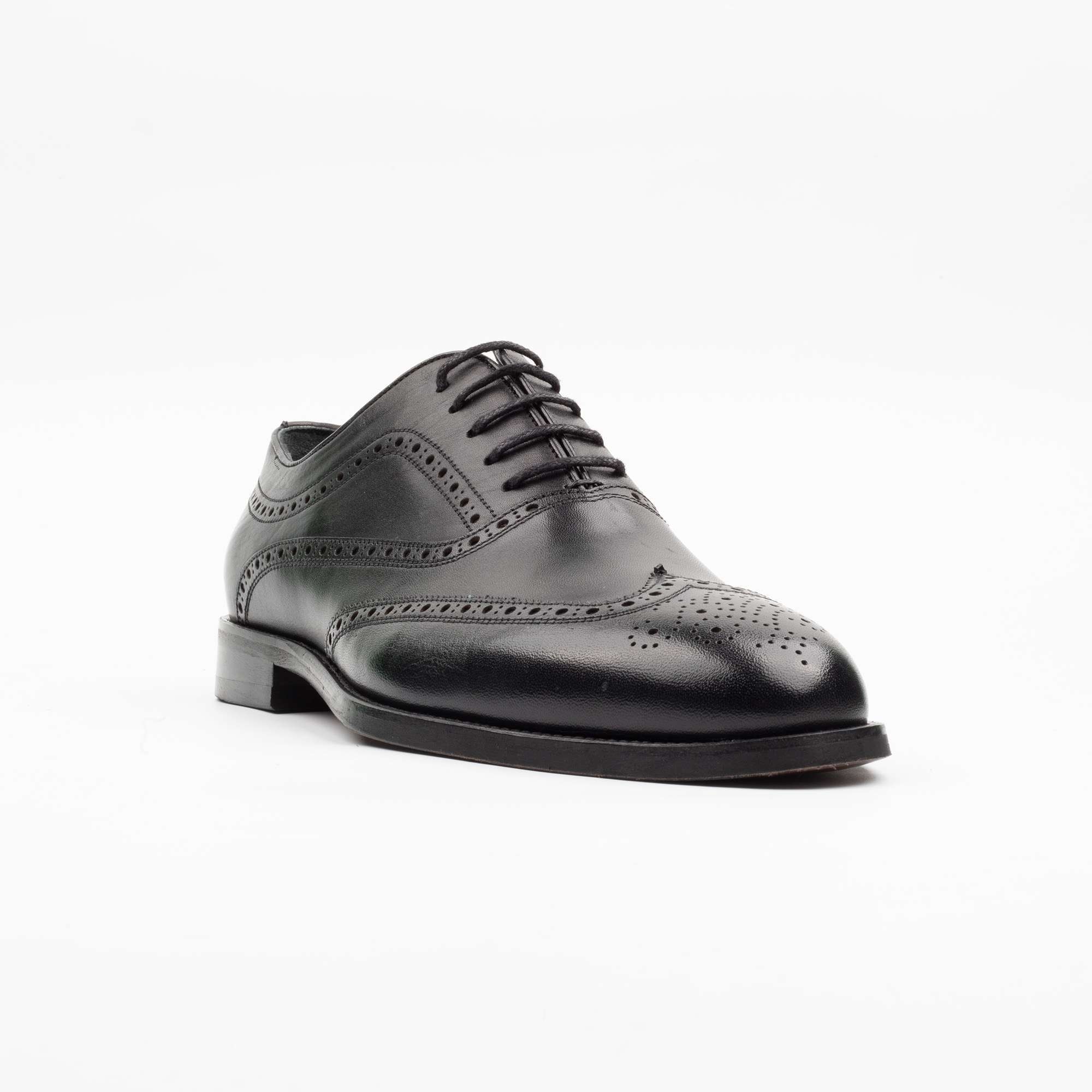 Men's Black Leather Wingtip Brogue Oxford Shoes - Classic Formal Shoes for Men (V24-86) - Image 6
