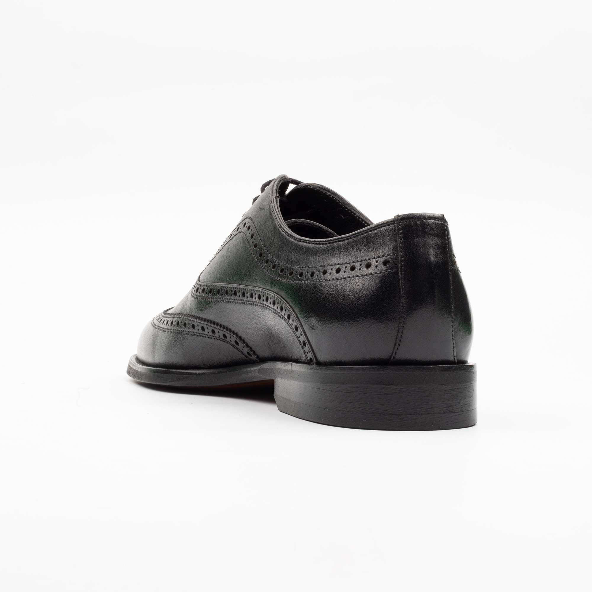 Men's Black Leather Wingtip Brogue Oxford Shoes - Classic Formal Shoes for Men (V24-86) - Image 4