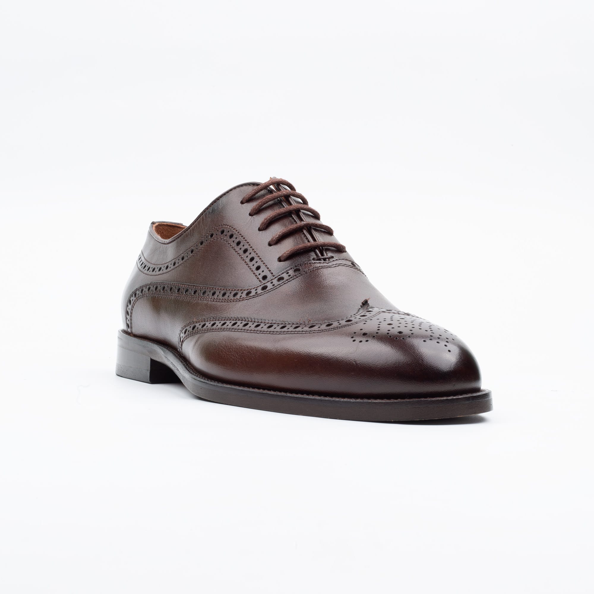 Men's Brown Wingtip Brogue Oxfords - Elegant Leather Formal Shoes (V24-86) - Image 4