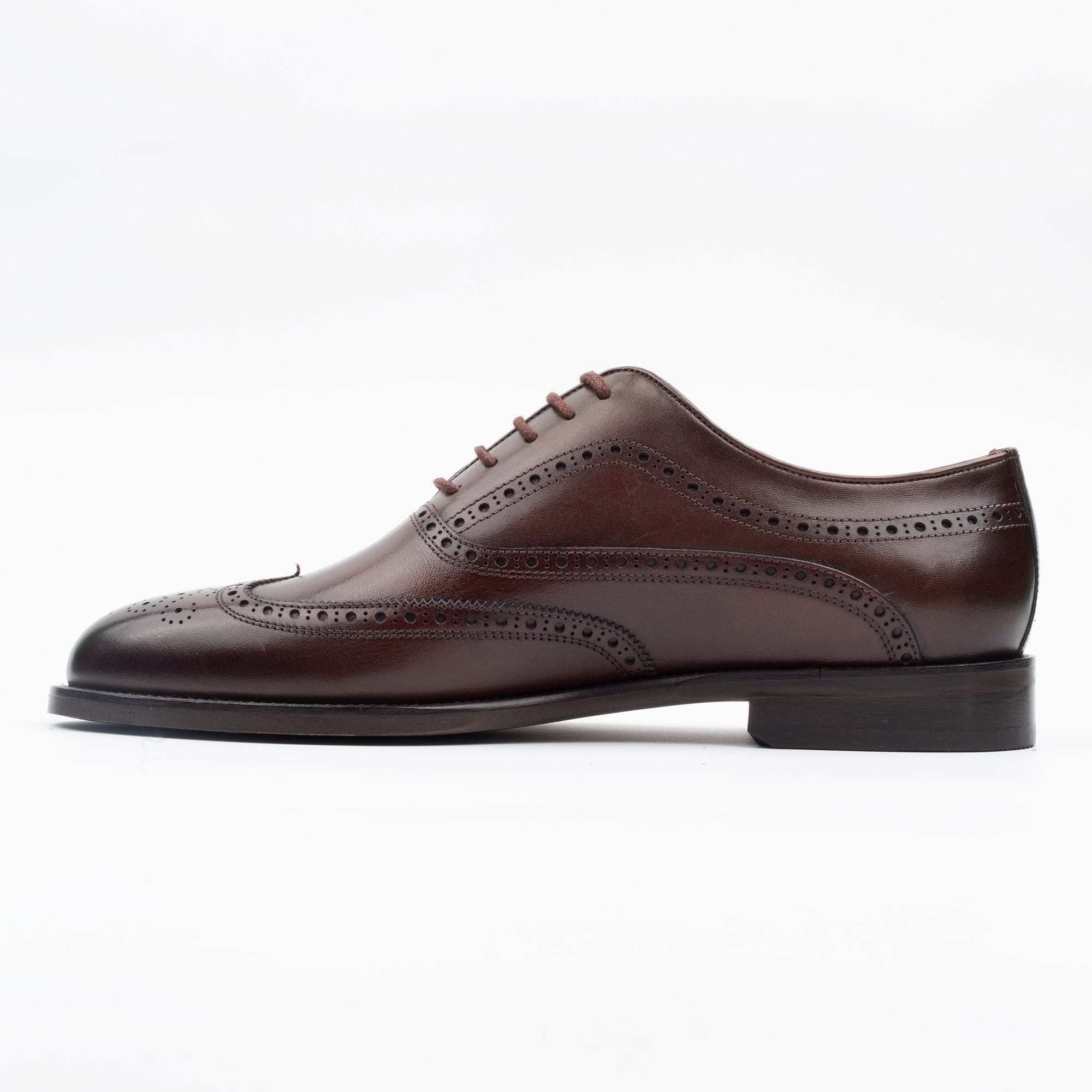 Men's Brown Wingtip Brogue Oxfords - Elegant Leather Formal Shoes (V24-86) - Image 5