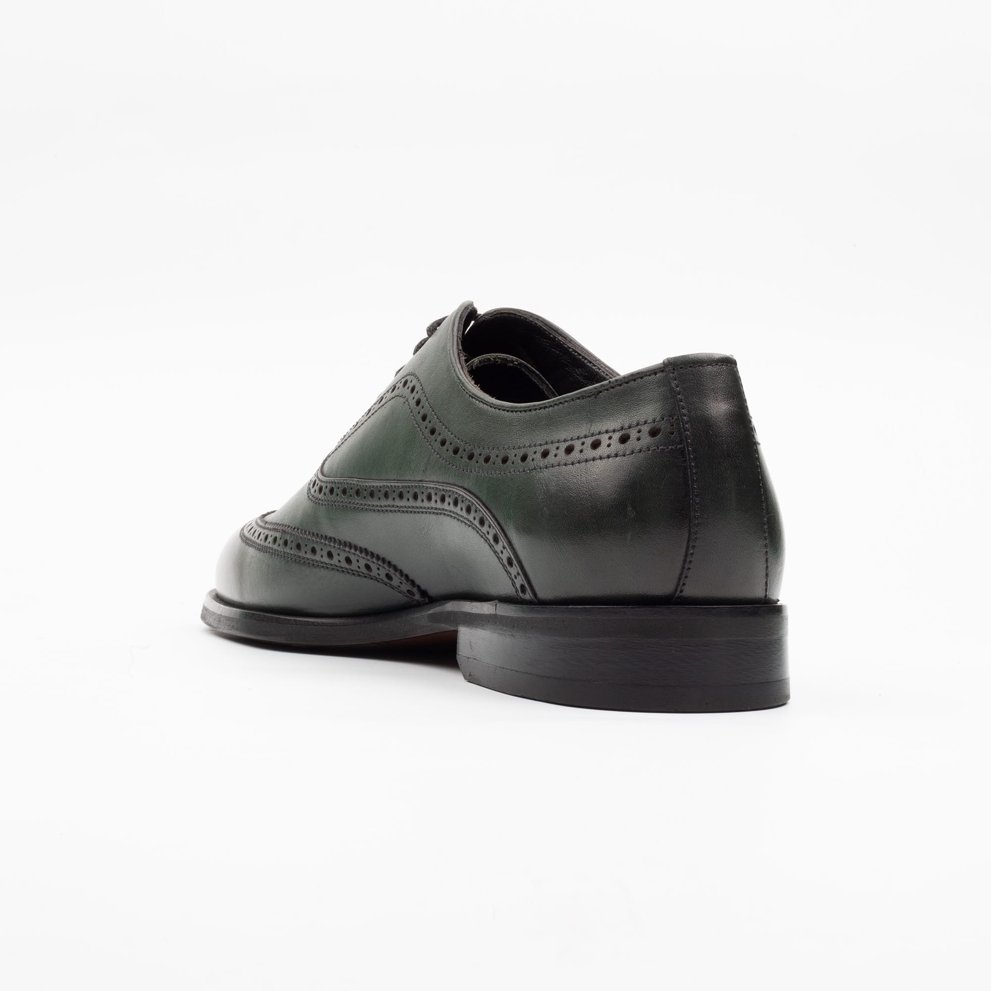 Men's Green Wingtip Brogue Oxfords - Classic Leather Formal Shoes for Men (V24-86) - Image 6