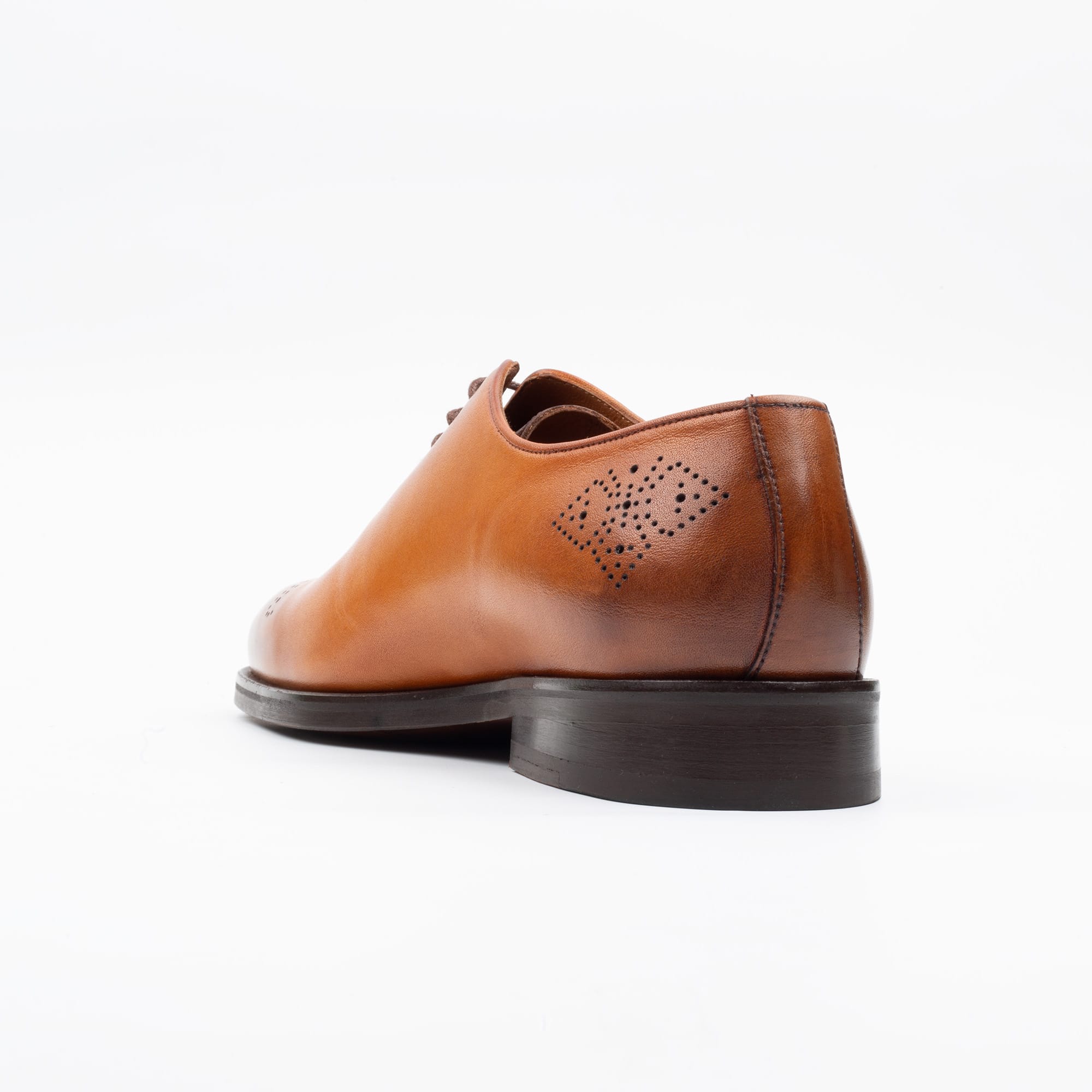 Men's Tan Leather Oxford Shoes - Classic Formal Footwear with Perforated Design (V26-44) - Image 6