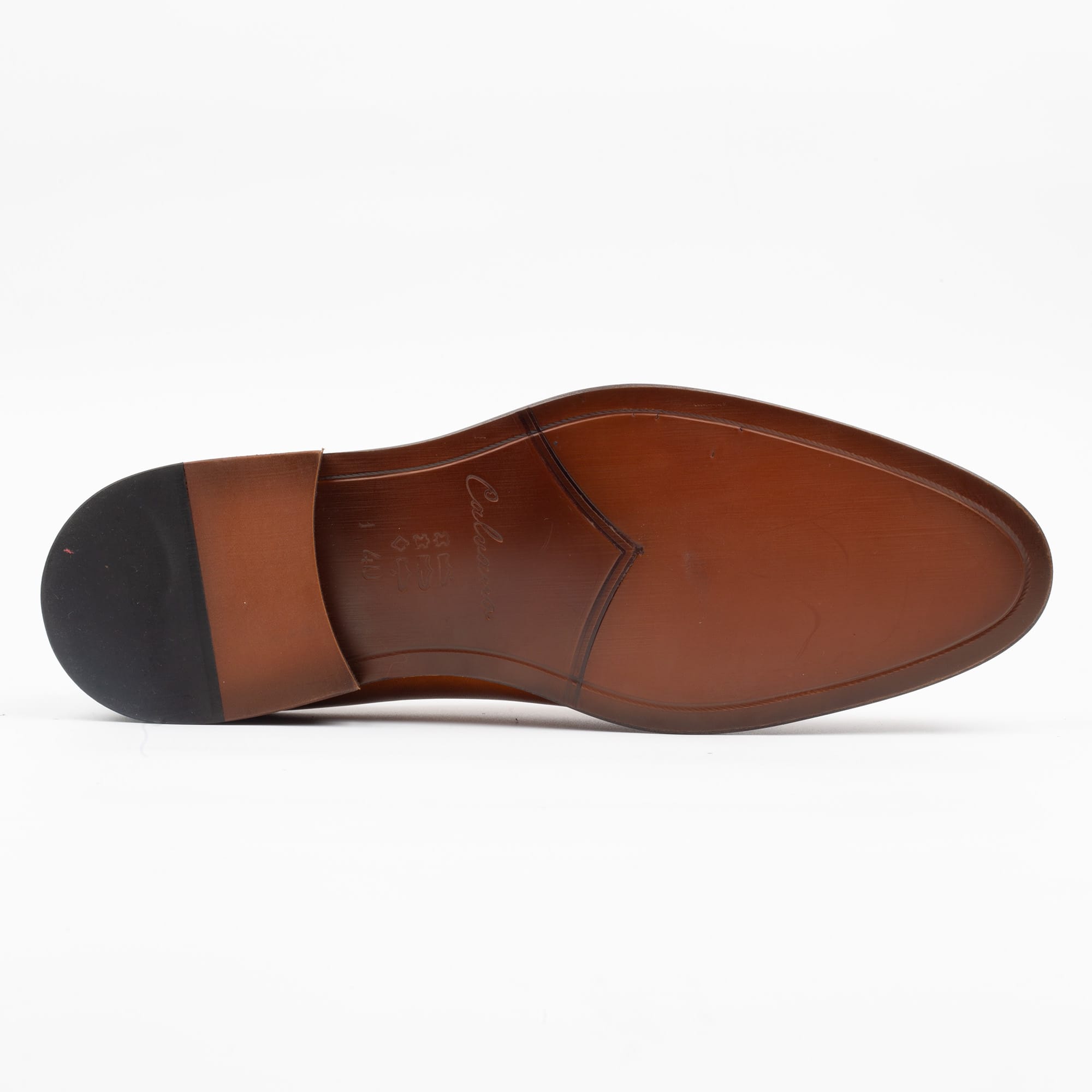 Men's Tan Leather Oxford Shoes - Classic Formal Footwear with Perforated Design (V26-44) - Image 7