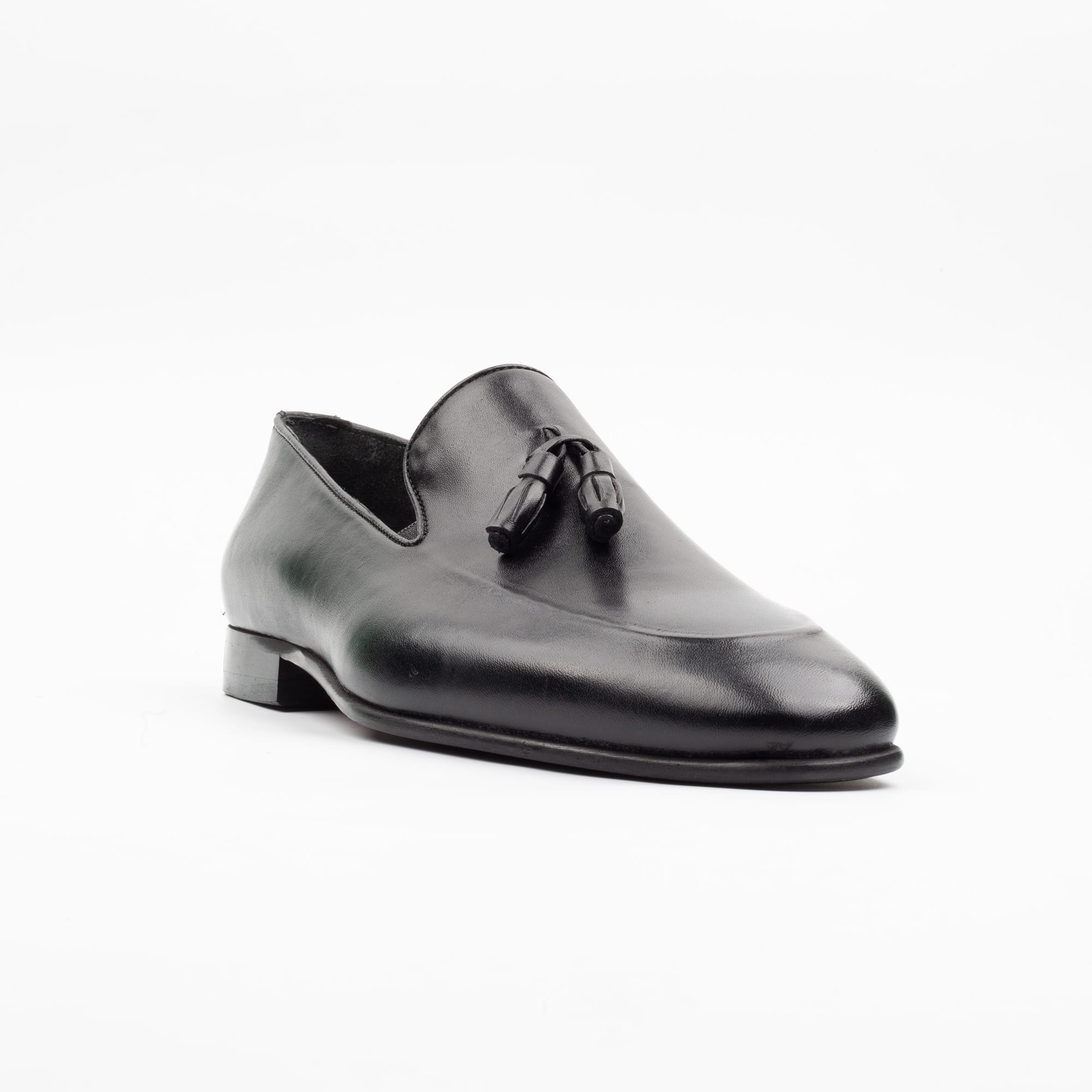 Men's Black Leather Tassel Loafers - Elegant Slip-On Formal Shoes (V19-39) - Image 4