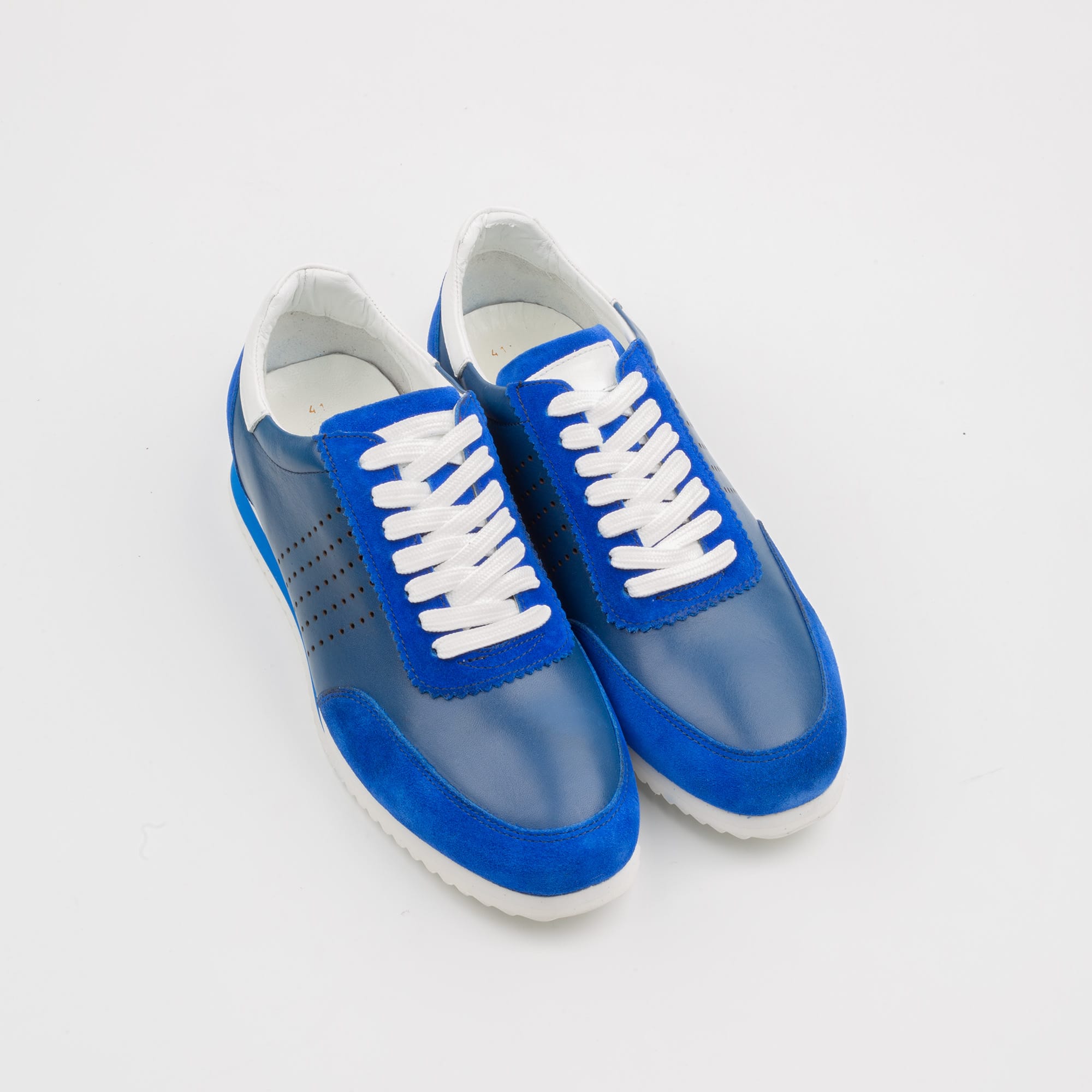 Stylish Blue Suede Leather Sneakers for Men – Premium Comfort and Fashion (M11108) - Image 2