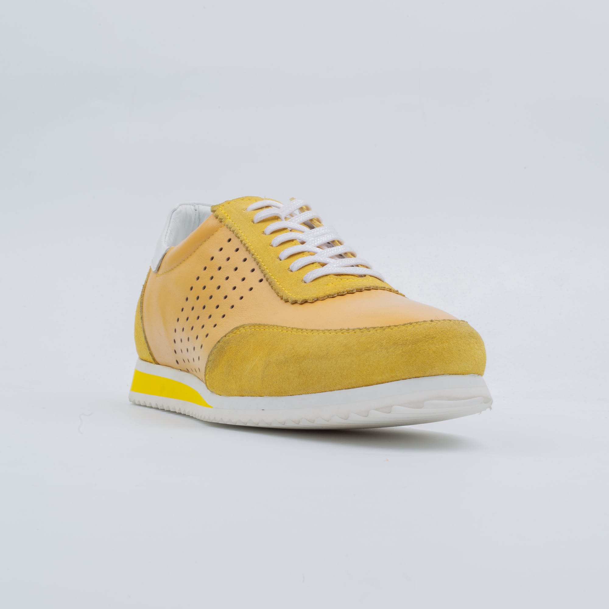 Stylish and Comfortable Yellow Suede Sneakers for Men (M11108) - Image 4