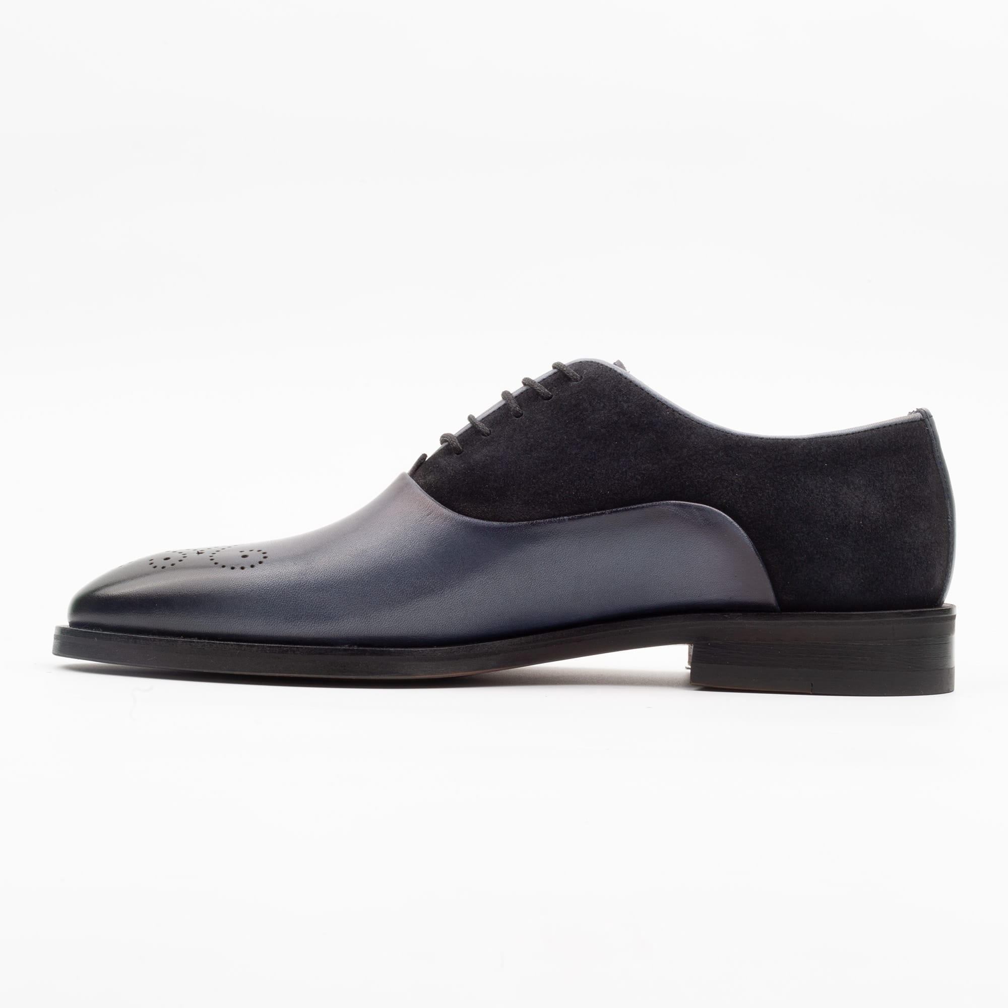 Blue Leather and Suede Oxford Shoes – Modern Elegance for Men(V1-102) - Image 5