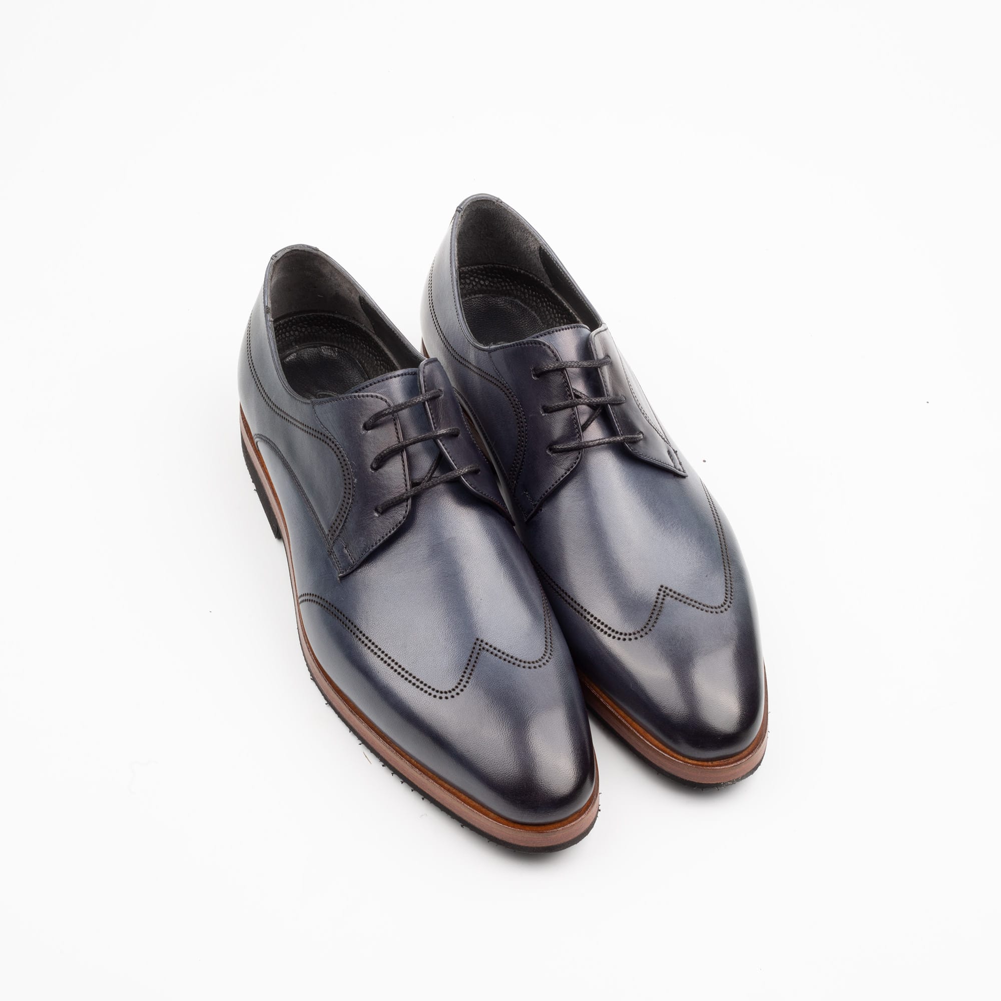 Navy Leather Oxford Shoes – Timeless Elegance and Comfort for Formal Occasions (V2-7) - Image 2