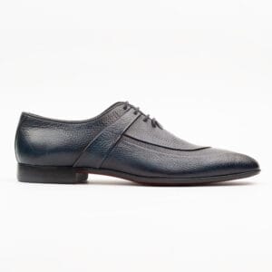 Men's Navy Textured Leather Oxford Shoes - Premium Formal Footwear for Men (2985)