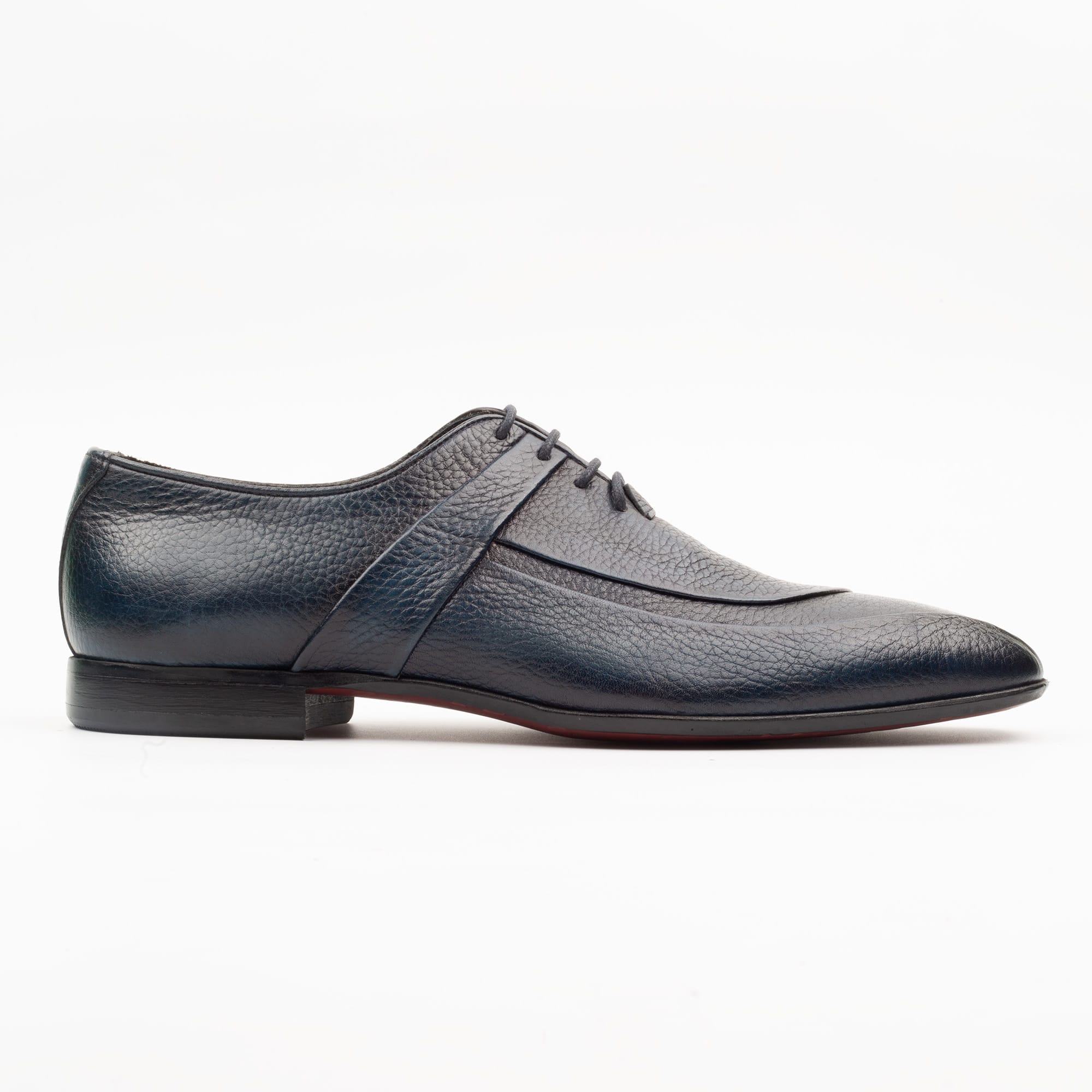 Men's Navy Textured Leather Oxford Shoes - Premium Formal Footwear for Men (2985)
