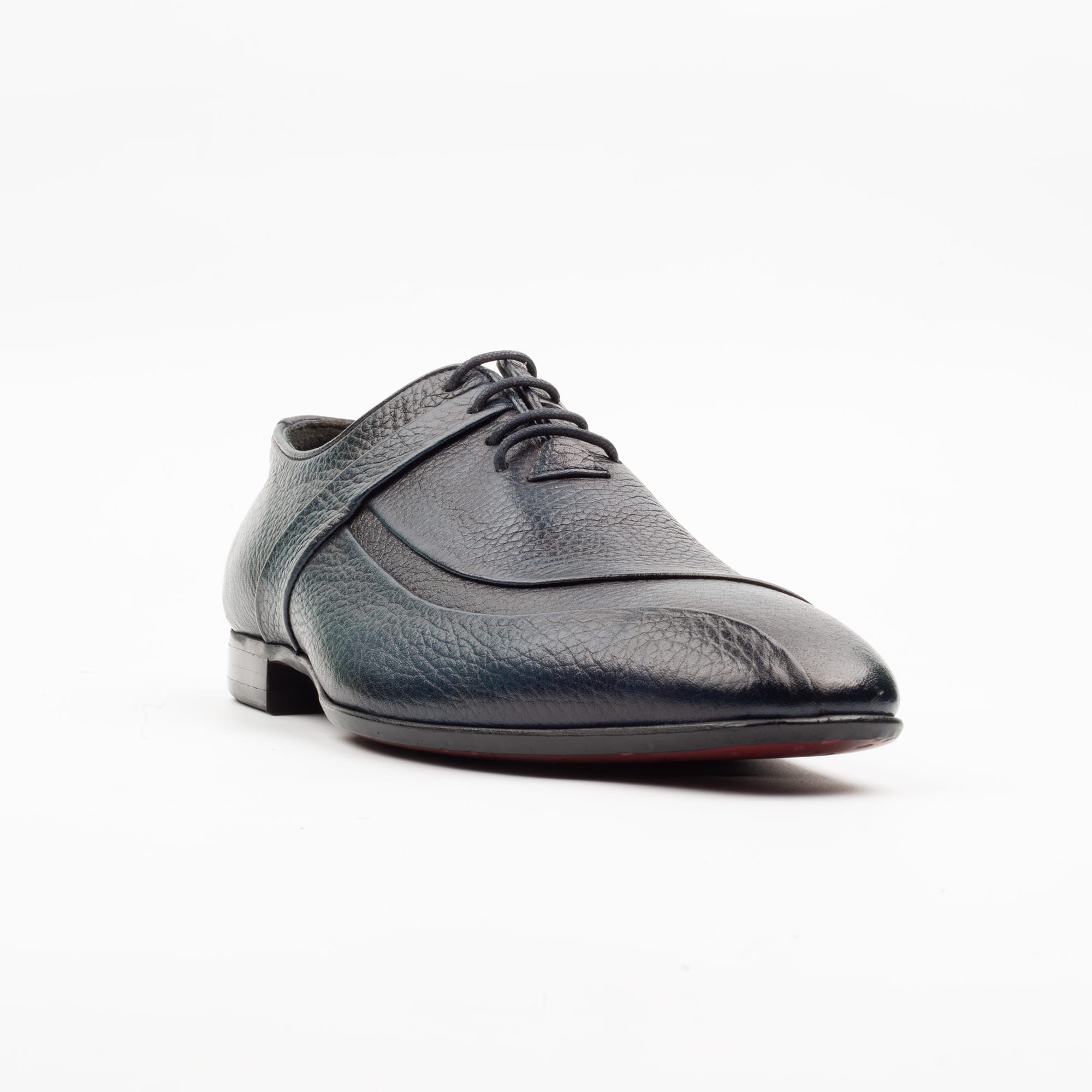 Men's Navy Textured Leather Oxford Shoes - Premium Formal Footwear for Men (2985) - Image 4