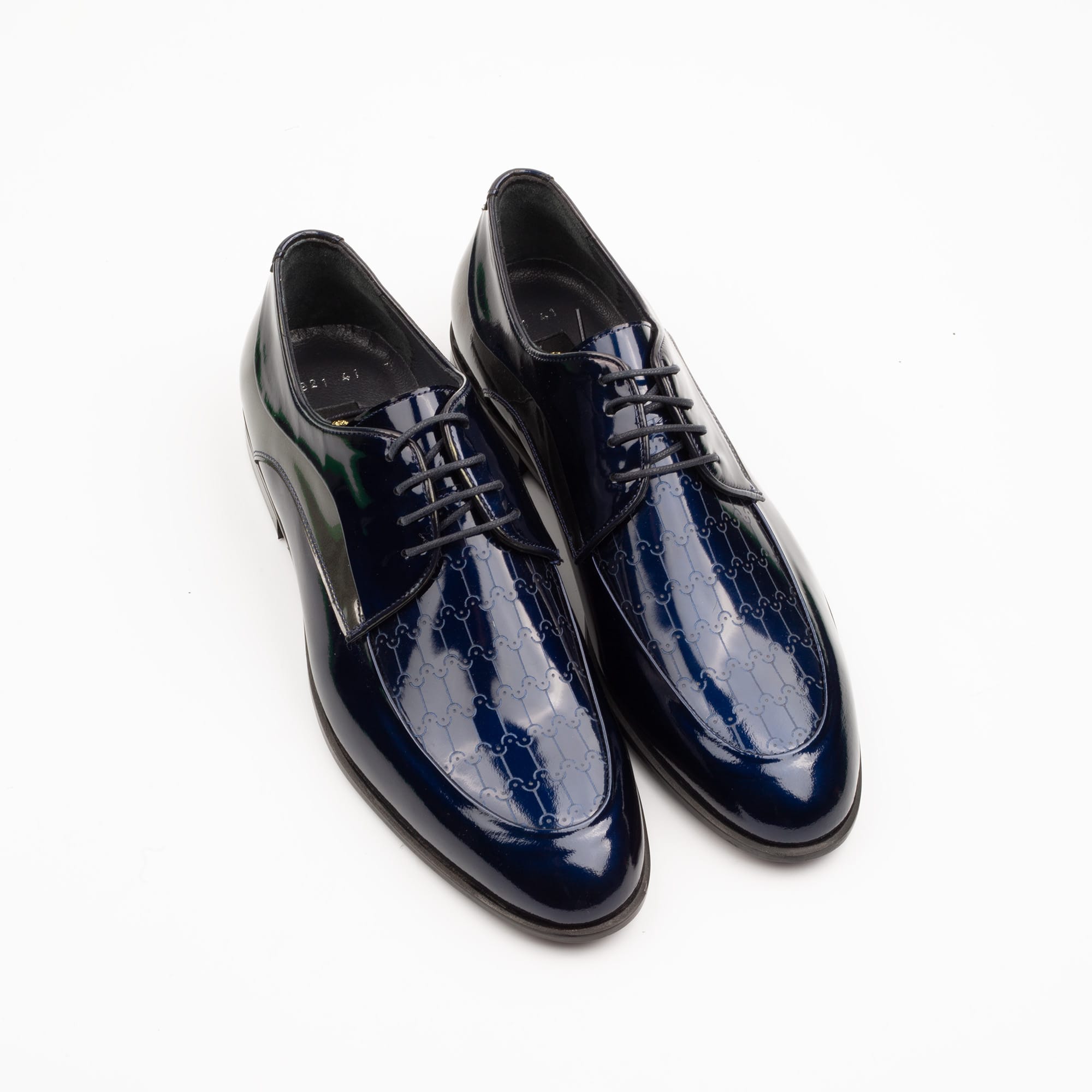 Men's Patent Leather Two-Tone Oxford Shoes - Sleek and Stylish Formal Footwear (6921) - Image 2