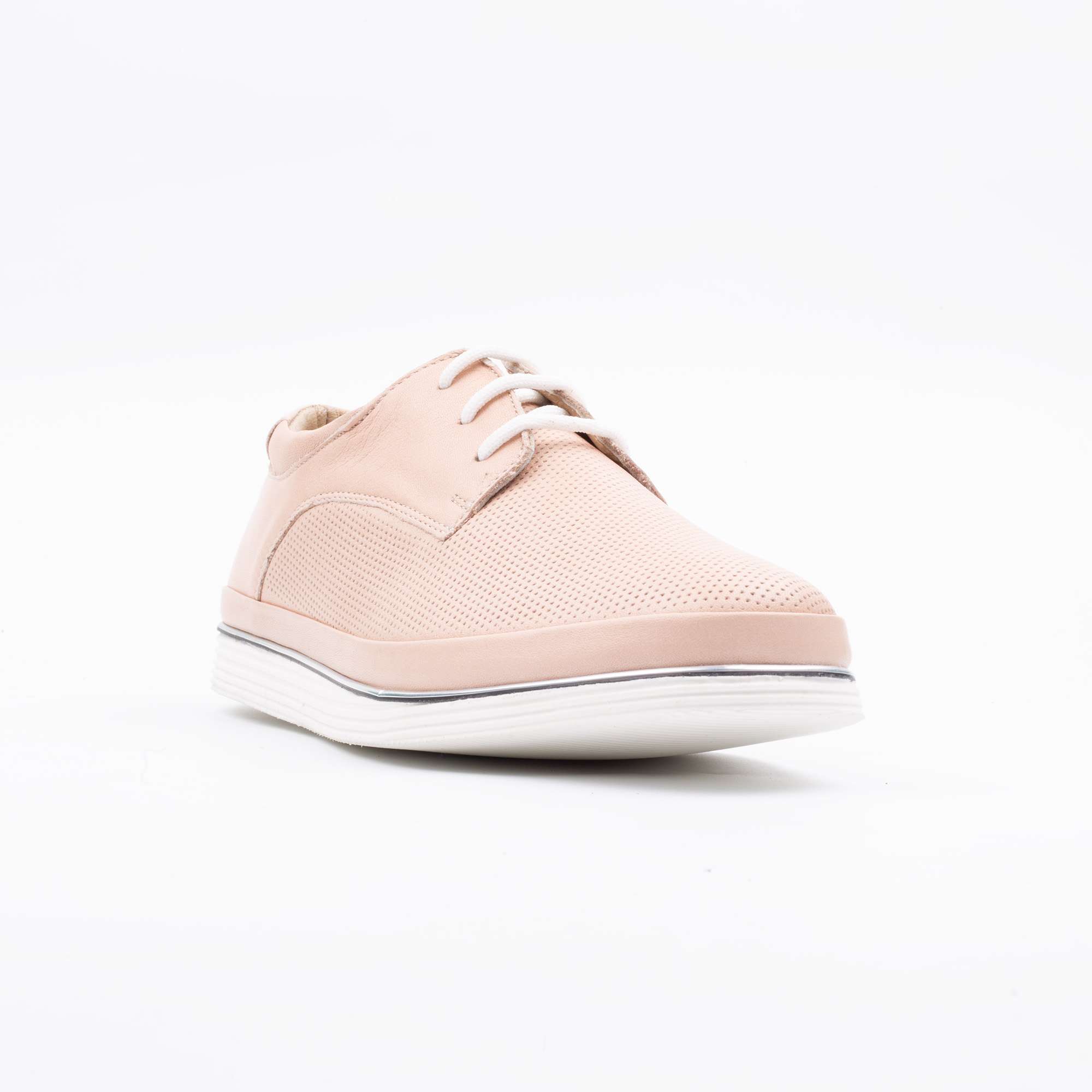 Elegant Peach Lace-Up Ladies Shoes Stylish and Comfortable Leather Footwear for Everyday Wear (M5000) - Image 4