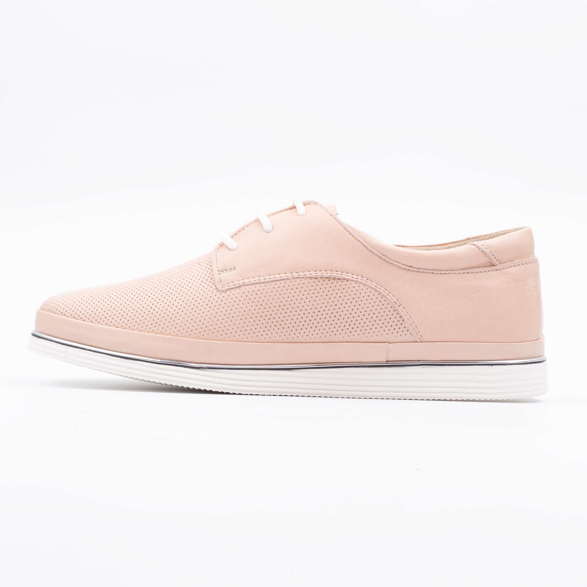 Elegant Peach Lace-Up Ladies Shoes Stylish and Comfortable Leather Footwear for Everyday Wear (M5000) - Image 5