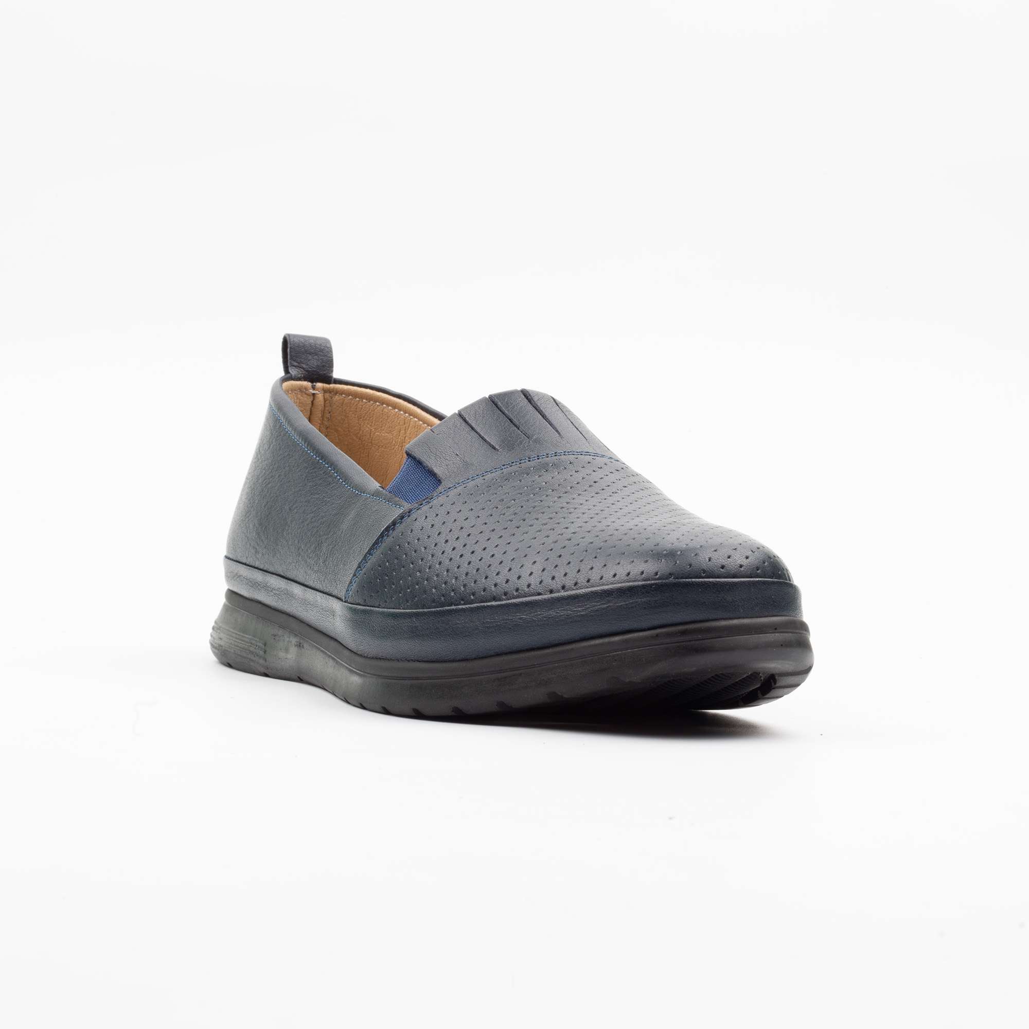 Elegant Navy Blue Slip-On Ladies Shoes Comfortable and Stylish Leather Footwear for Everyday Wear (M5003) - Image 4