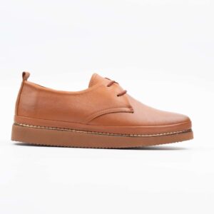 Stylish Ladies Brown Leather Oxford Shoes Comfortable and Elegant Lace-Up Footwear (M5006)