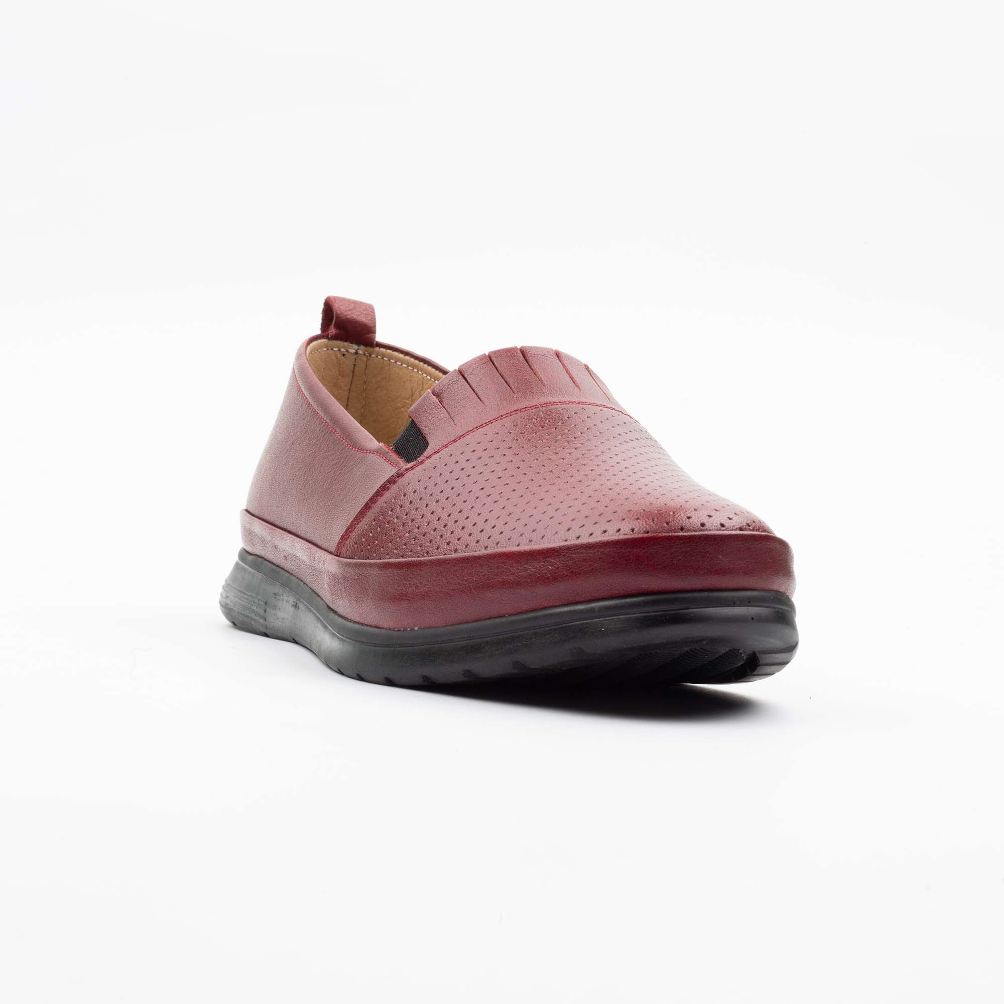 Elegant Ladies Burgundy Slip-On Loafers Comfortable and Stylish Shoes for Everyday Wear (M5003) - Image 4