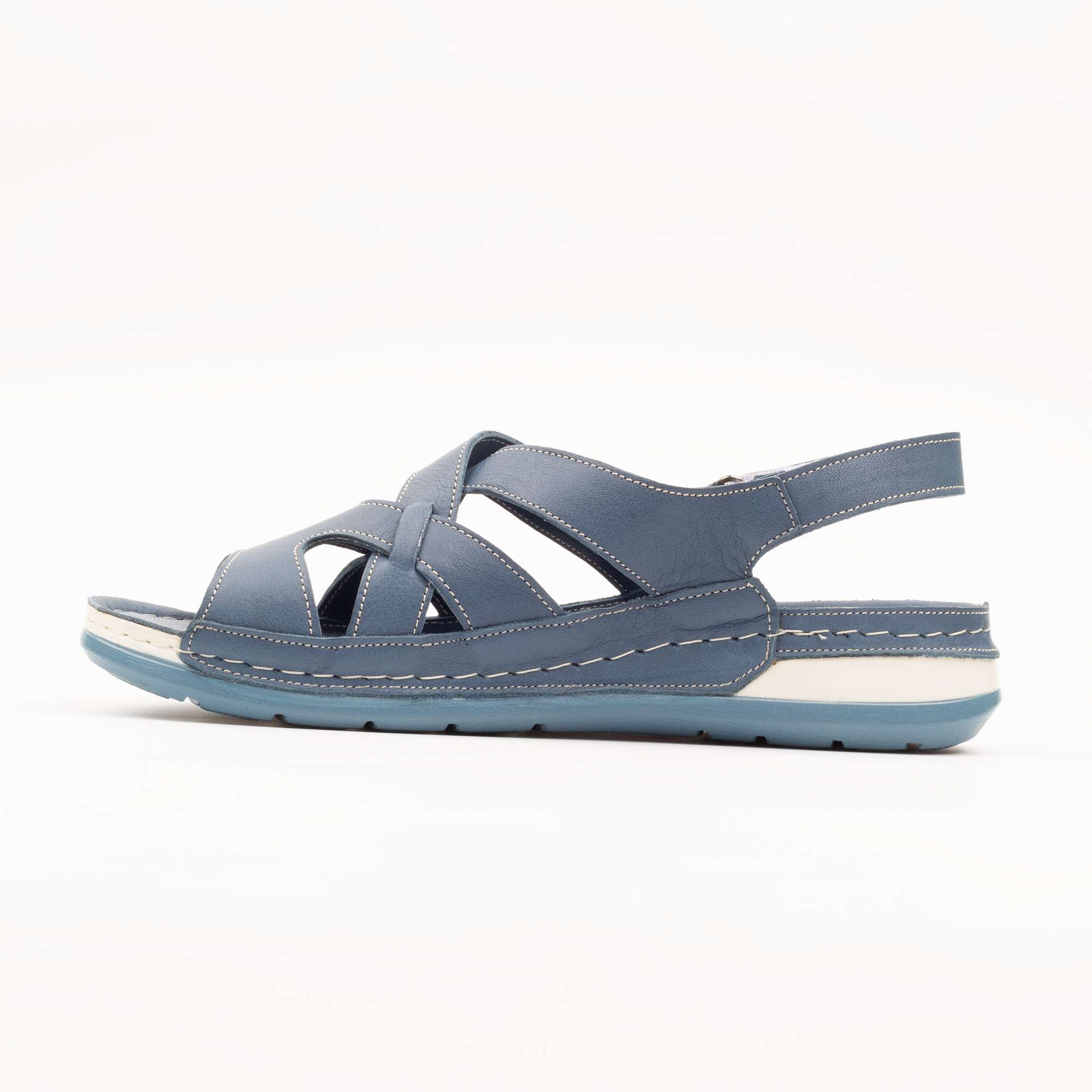 Comfortable Blue Leather Slingback Sandals for Women Stylish Summer Footwear with Open-Toe Design (K127) - Image 5