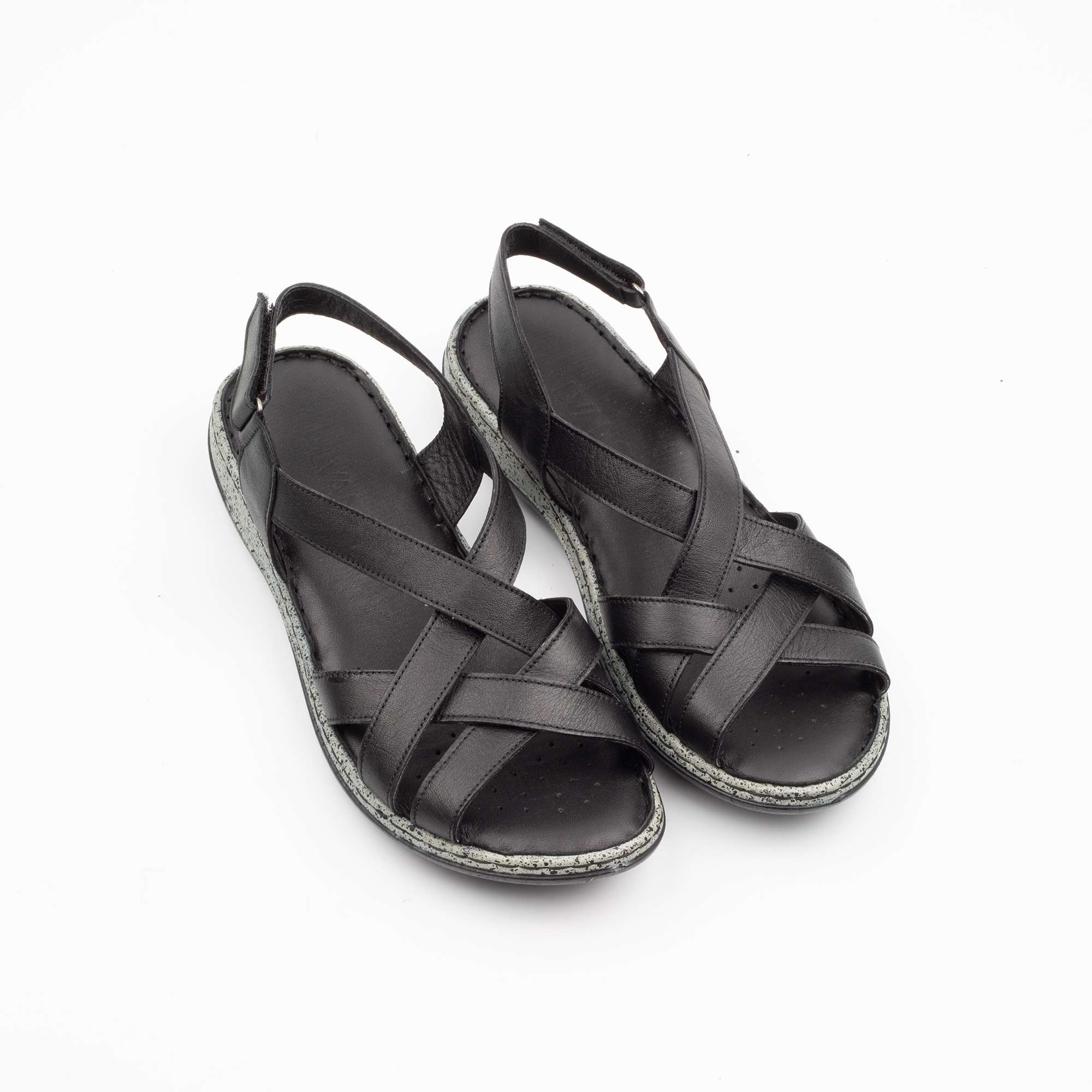Elegant Black Leather Slingback Sandals for Women Comfortable and Stylish Summer Footwear (K127) - Image 2