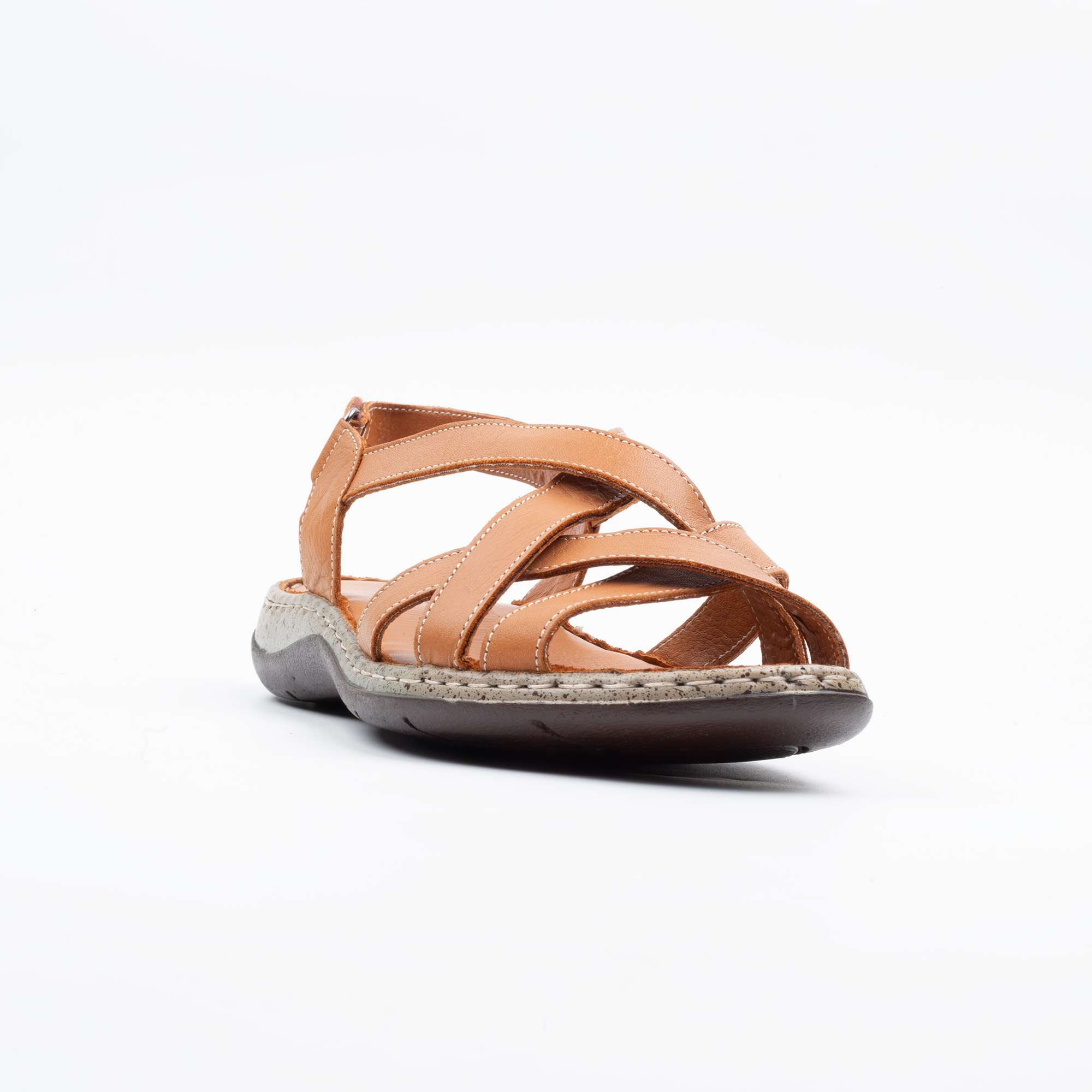 Stylish Tan Leather Slingback Sandals for Women Comfortable and Breathable Summer Footwear (K127) - Image 4