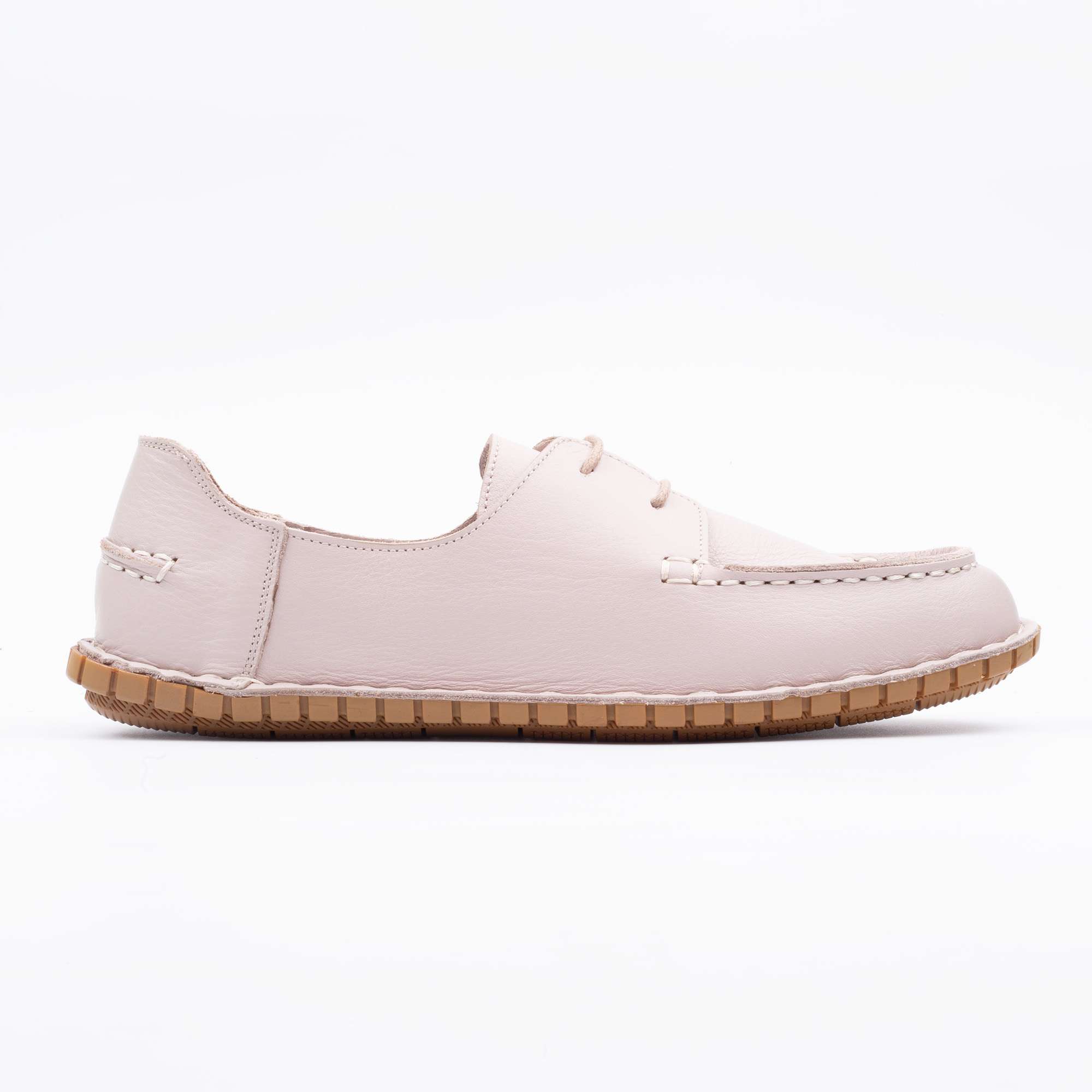 Elegant Beige Lace-Up Loafers for Women Comfortable and Versatile Footwear (K270)