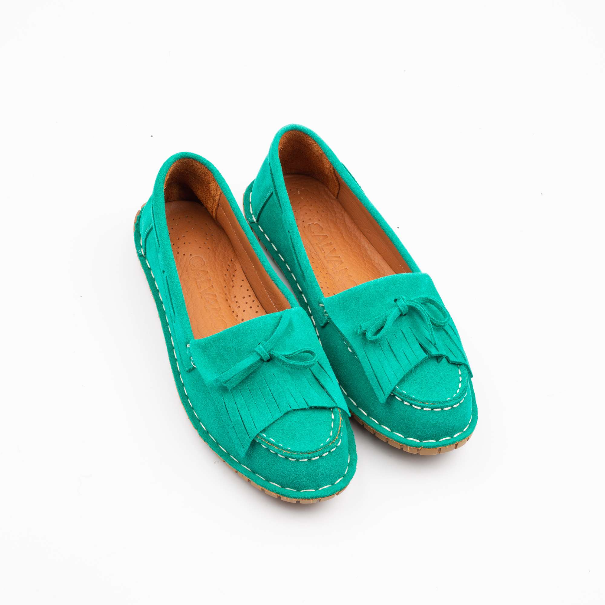 Vibrant Green Suede Bow Loafers for Women Comfortable & Stylish Footwear(K-272) - Image 2