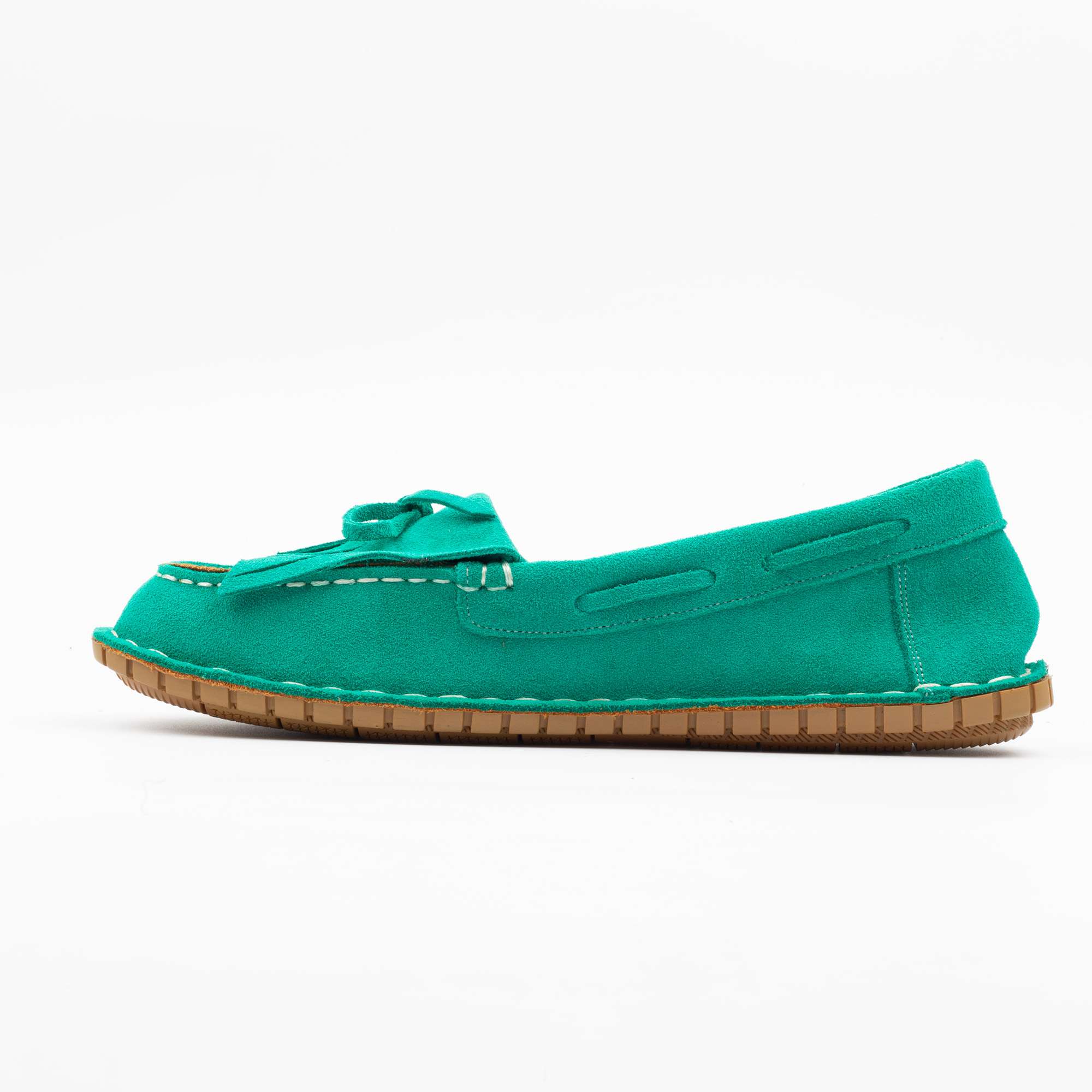 Vibrant Green Suede Bow Loafers for Women Comfortable & Stylish Footwear(K-272) - Image 5