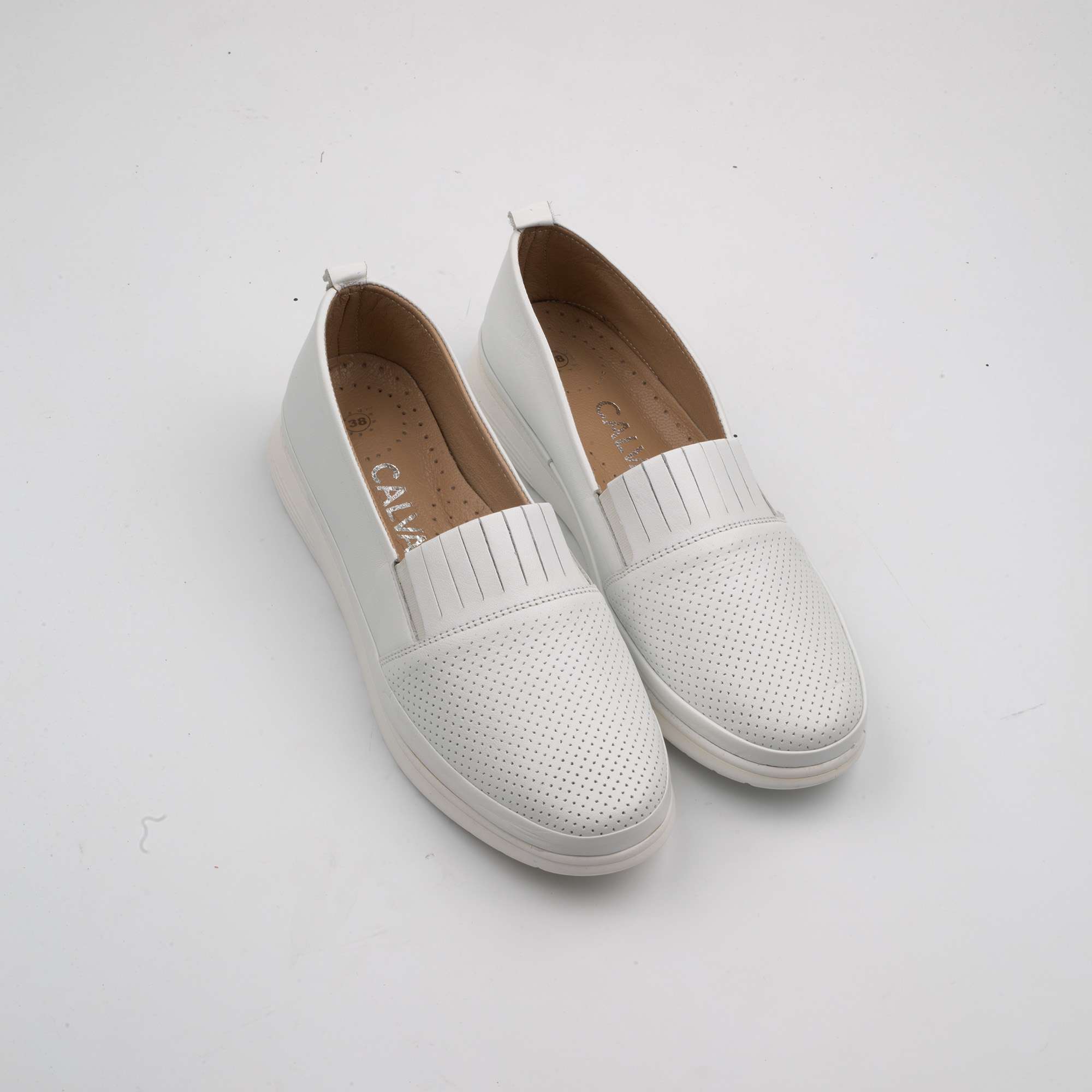 Stylish White Slip-On Loafers for Women Comfortable and Versatile Casual Shoes (M5003) - Image 2
