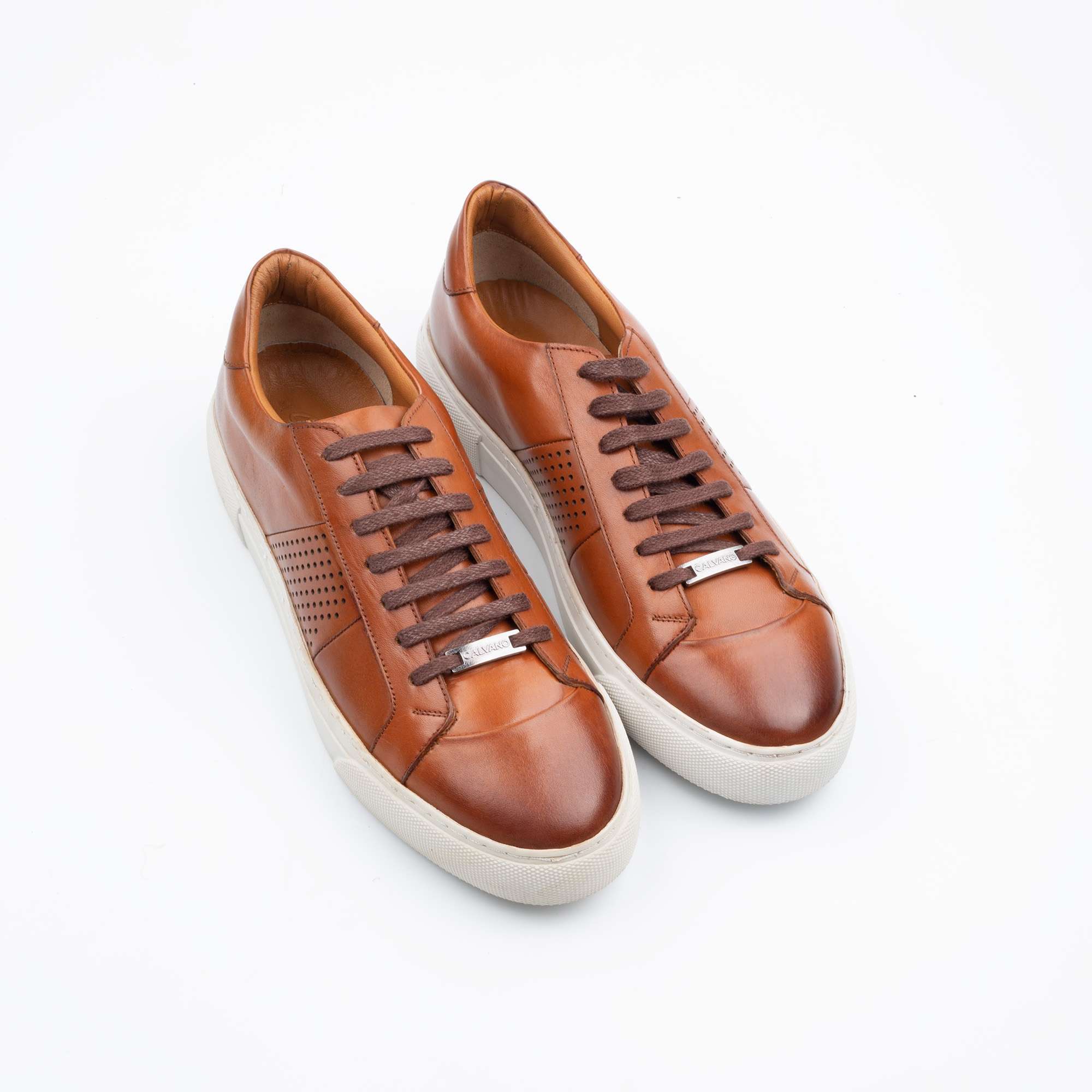 Stylish Brown Leather Sneaker for Men - Casual Elegance with Modern Comfort (46-24) - Image 2