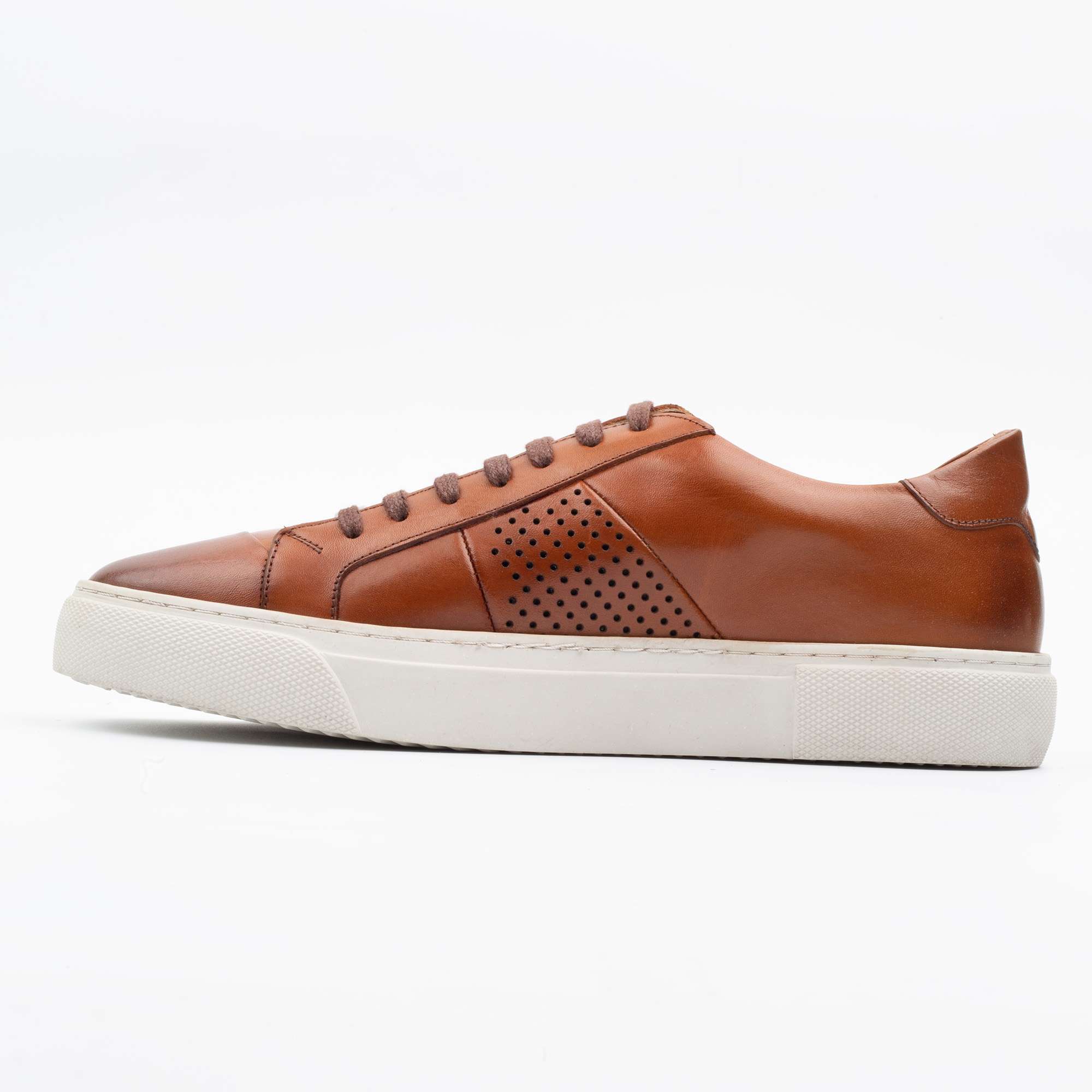 Stylish Brown Leather Sneaker for Men - Casual Elegance with Modern Comfort (46-24) - Image 5