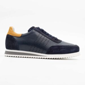 Stylish Navy Blue Leather Sneaker for Men - Trendy Design and Everyday Comfort (M11108)