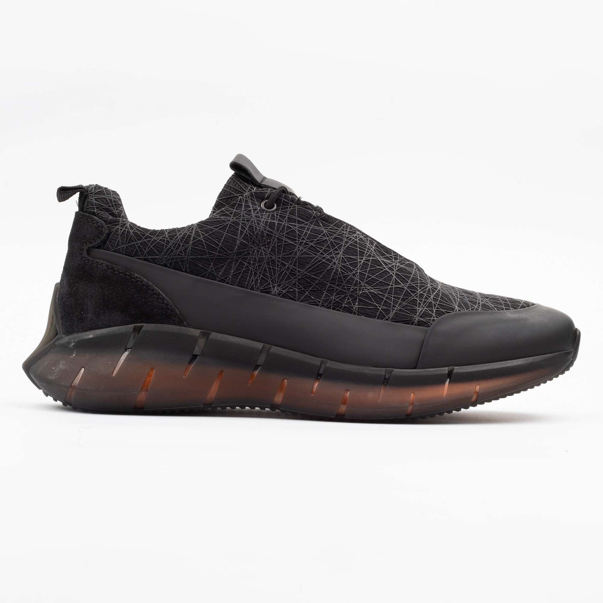 Black Geometric Running Sneakers – Sleek, Stylish, and Performance-Driven Footwear (M12548)