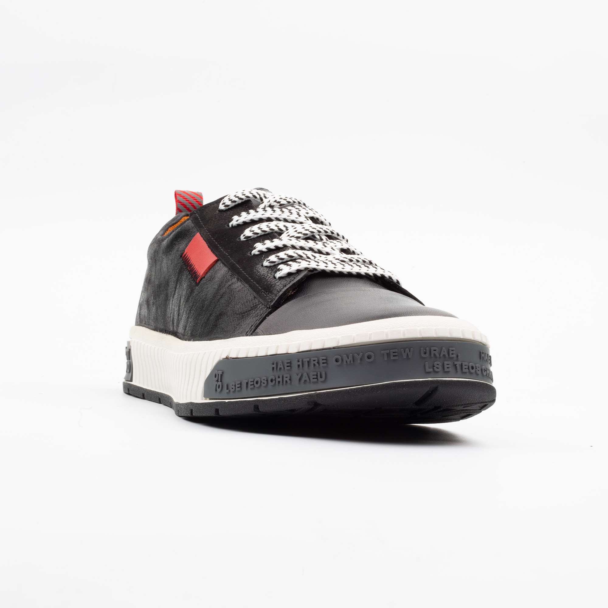 Black Leather Sneakers with Red Accent – Bold Style & Comfort (M15076) - Image 4