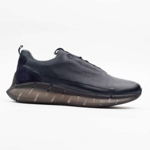 Navy Blue Textured Leather Sneakers – Premium Style and Comfort for Every Day(M12548)