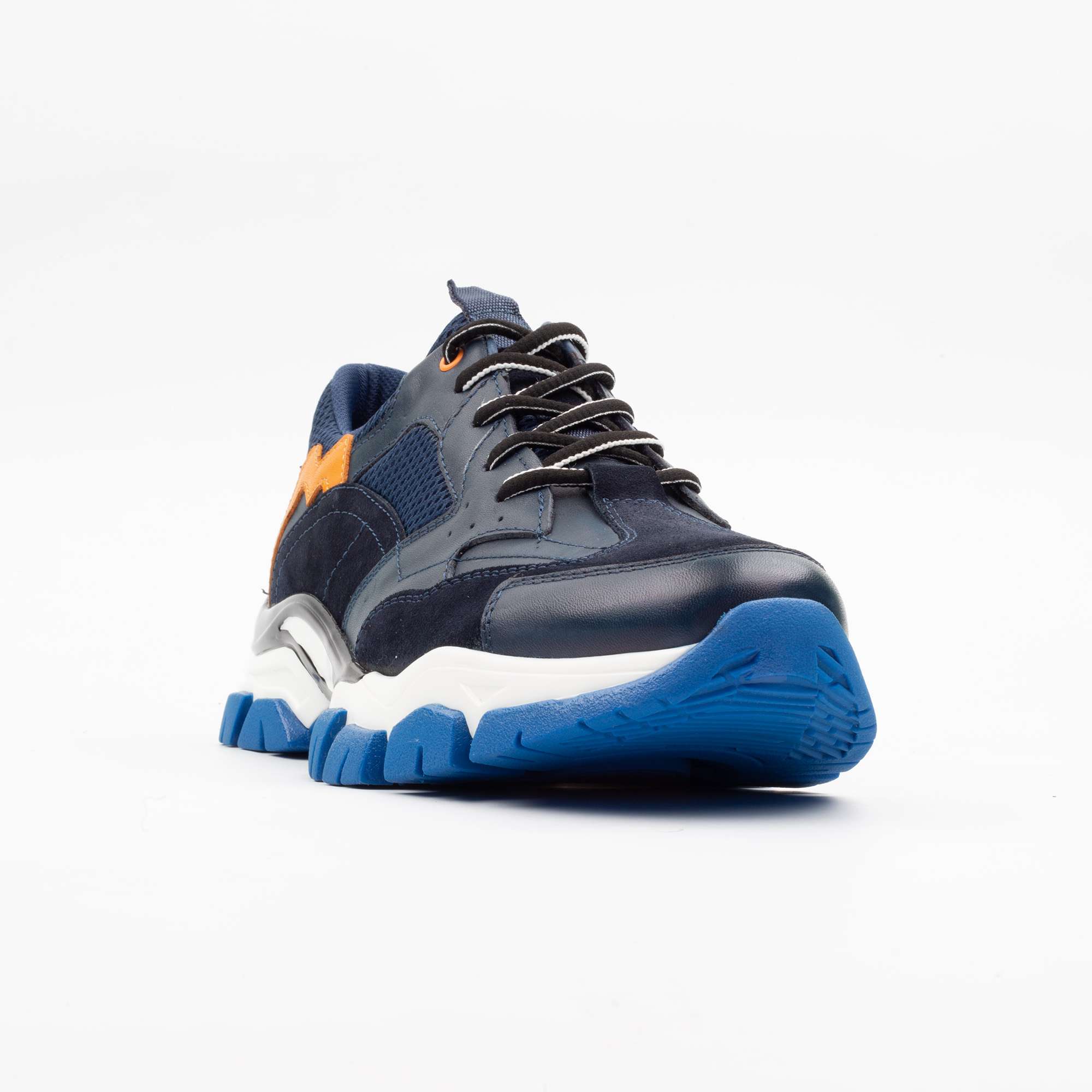 Navy Blue and Orange Chunky Sneakers – Stylish and Comfortable Footwear for Bold Fashion Lovers (M13035) - Image 4