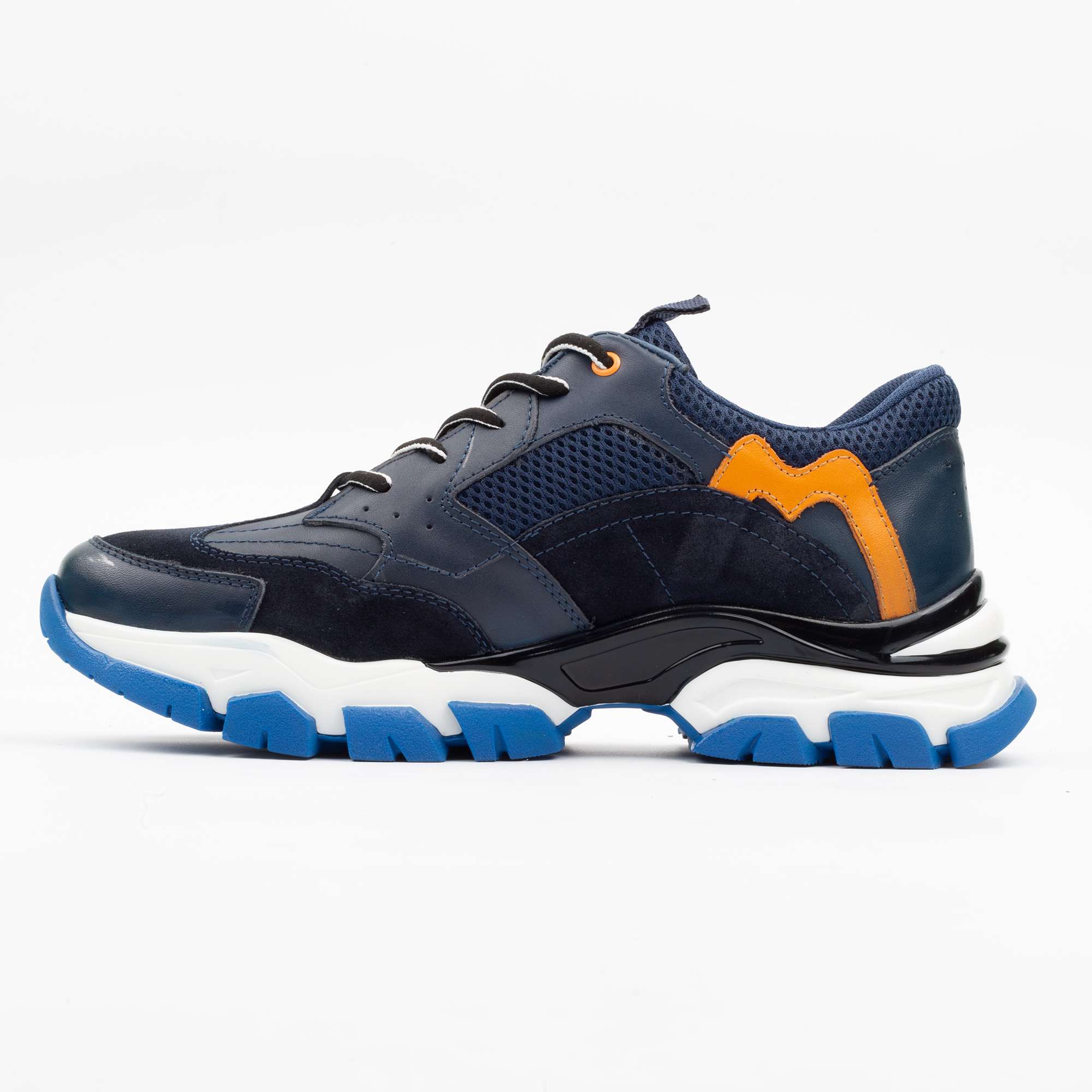 Navy Blue and Orange Chunky Sneakers – Stylish and Comfortable Footwear for Bold Fashion Lovers (M13035) - Image 5