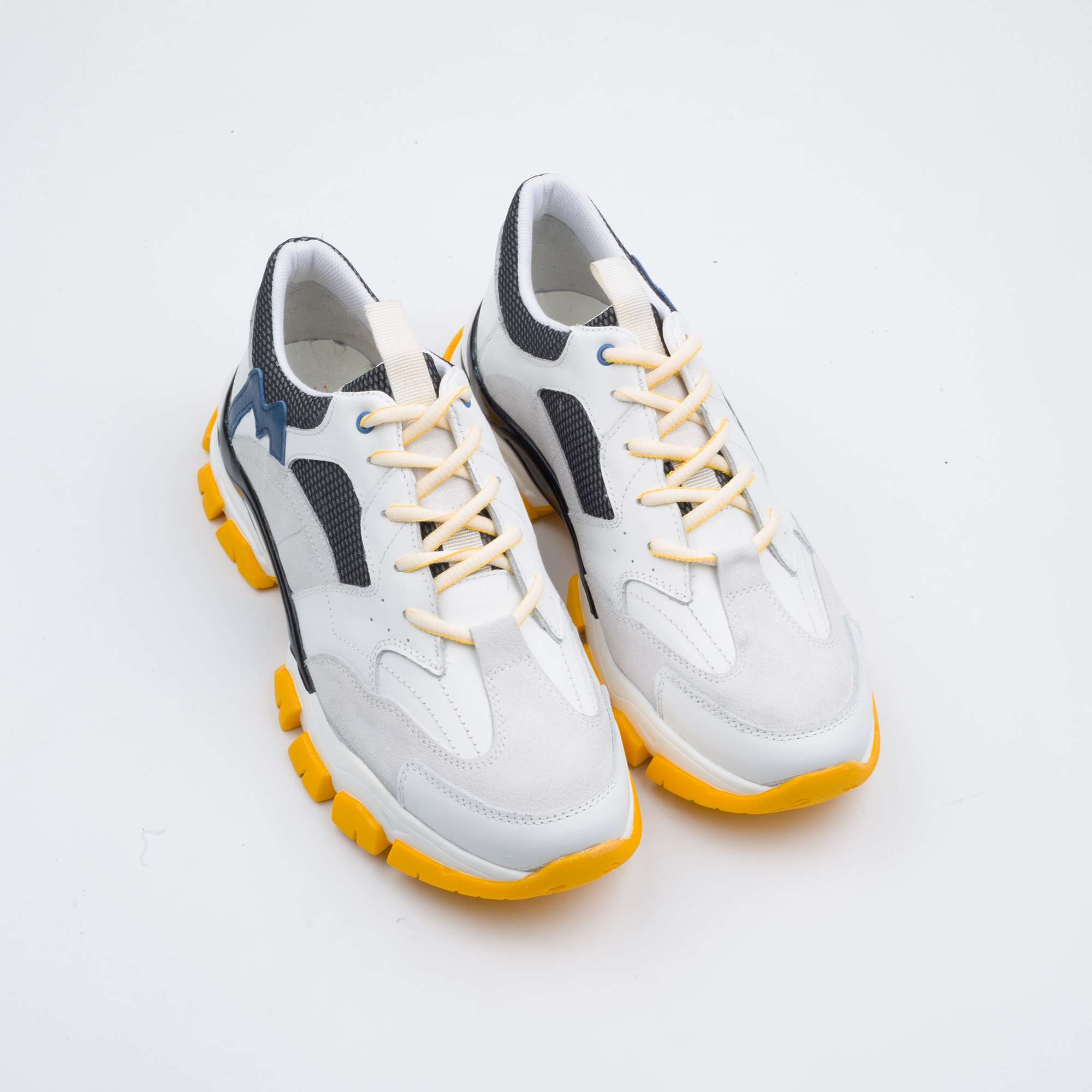 Yellow and White Chunky Sneakers – Bold, Comfortable Footwear for Fashion-Forward Individuals (M13035) - Image 2